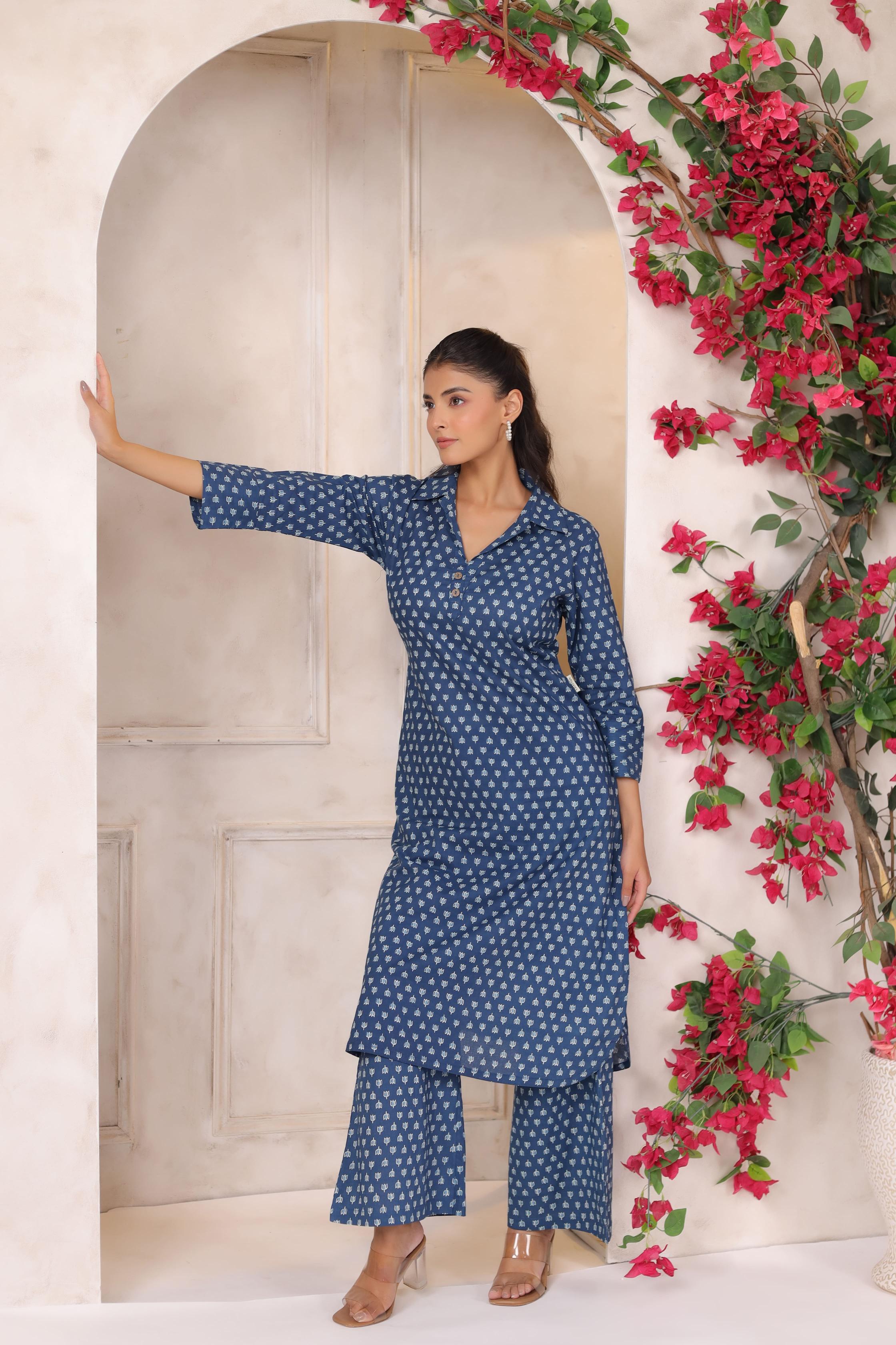 Indigo Lotus Affair Cotton Co-ord Set