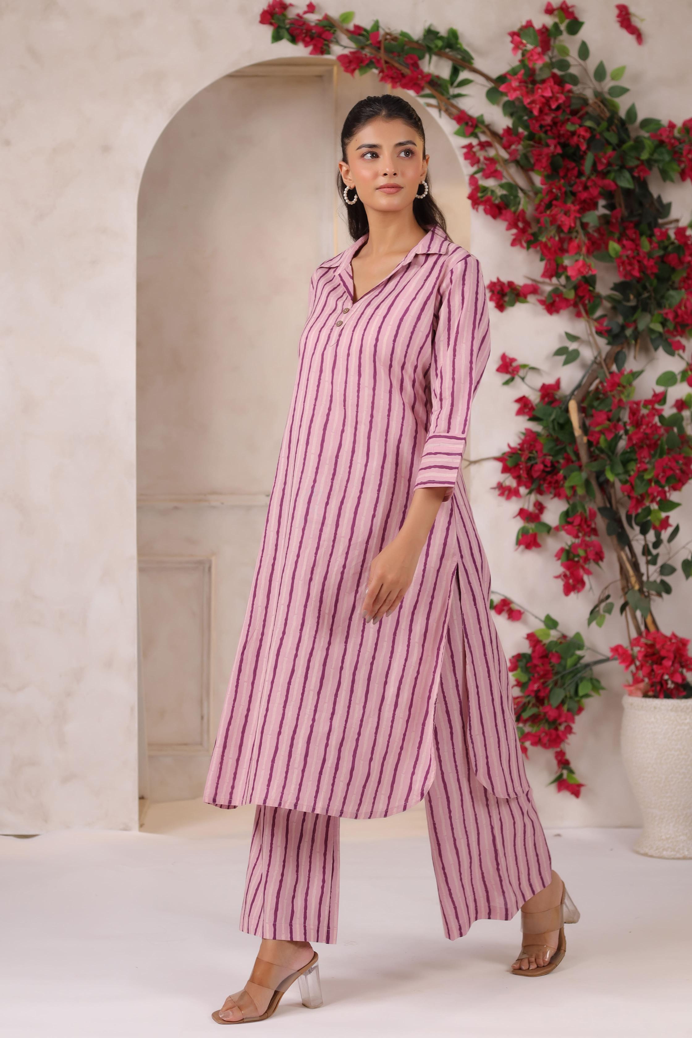 Lilac Dream Striped Cotton Co-ord Set