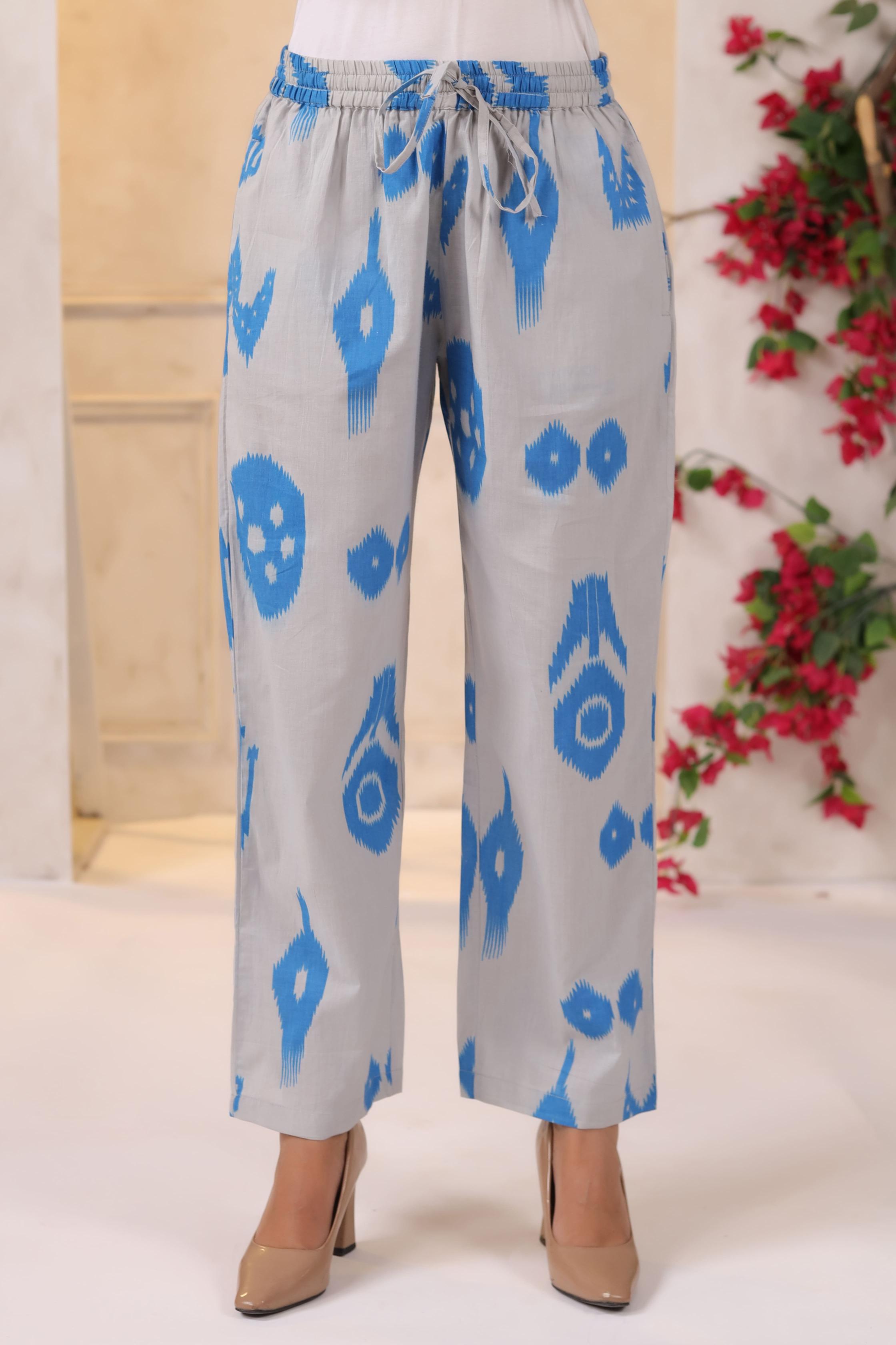 French Grey Classic Ikat Cotton Co-ord Set