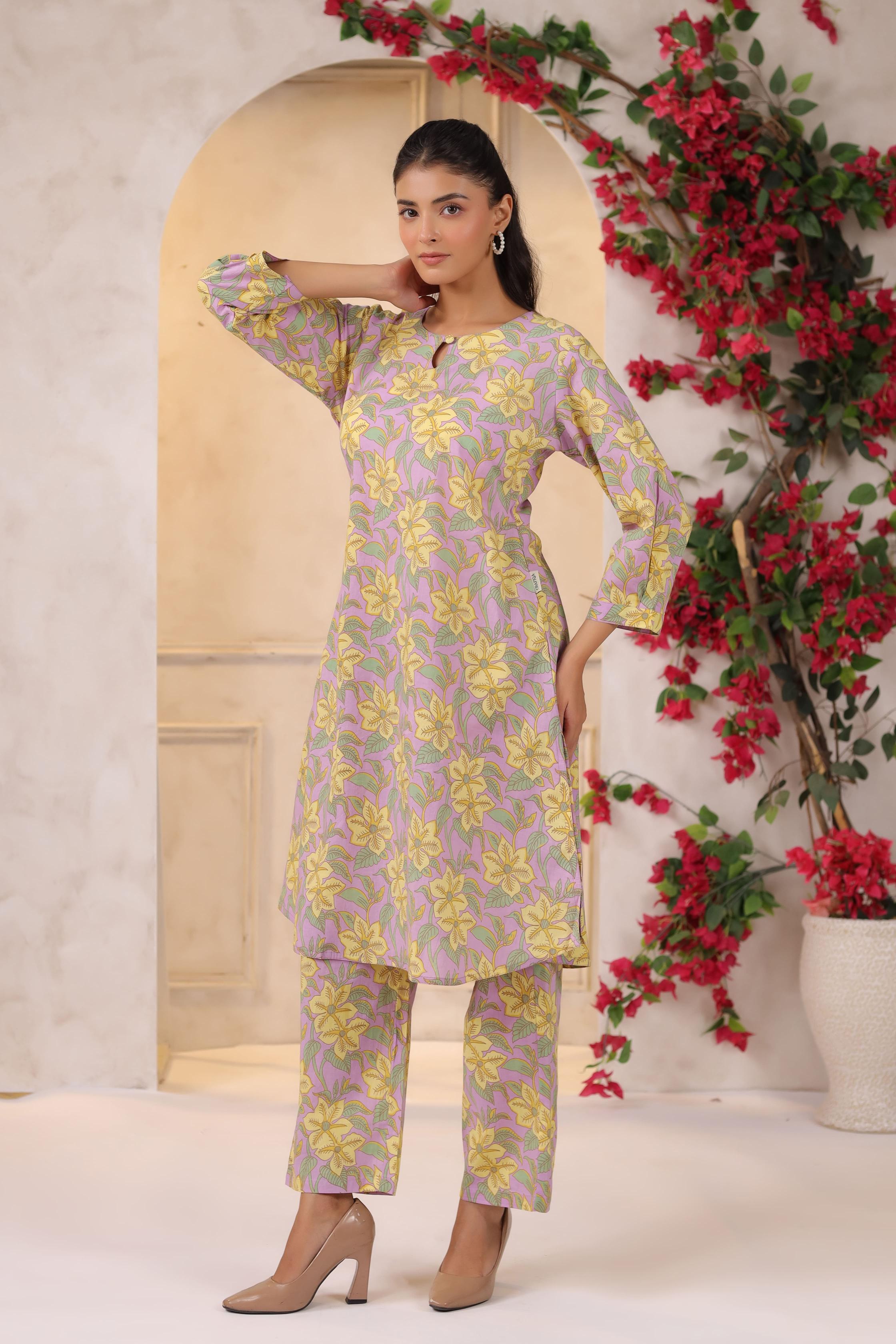 Blossom Mauve Cotton Co-ord Set