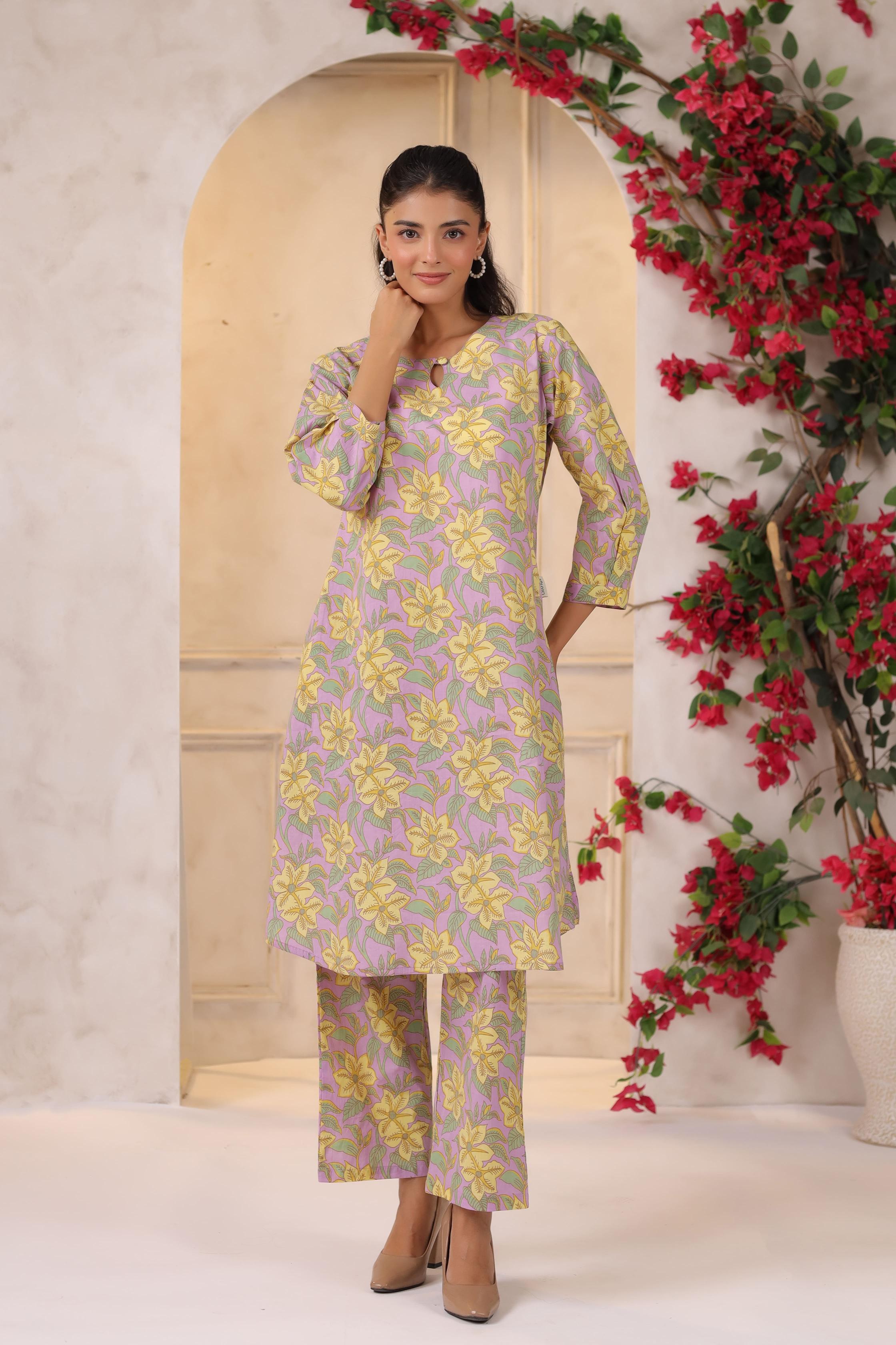 Blossom Mauve Cotton Co-ord Set