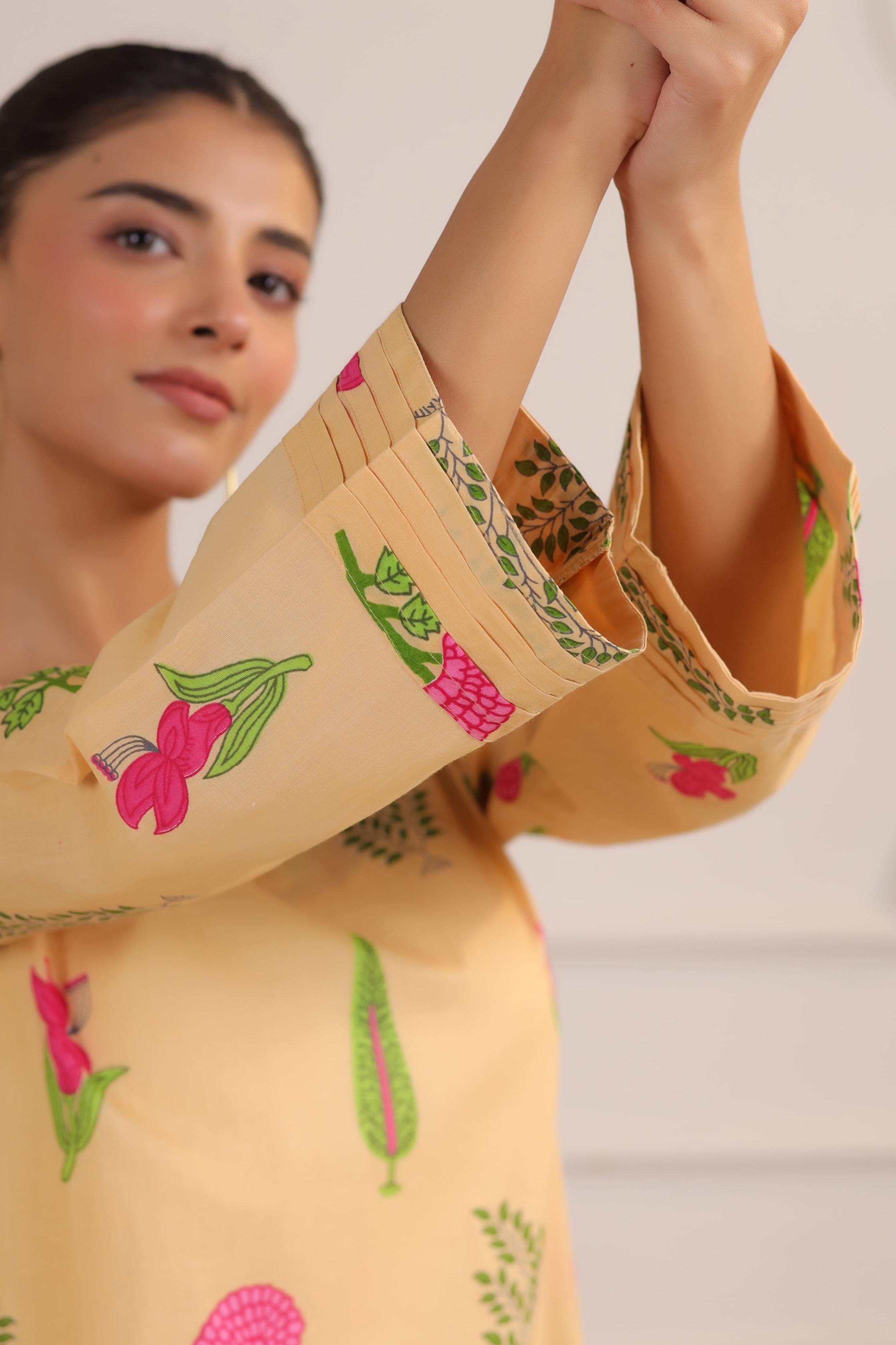 Buttercream Mughal Boota Cotton Co-ord Set