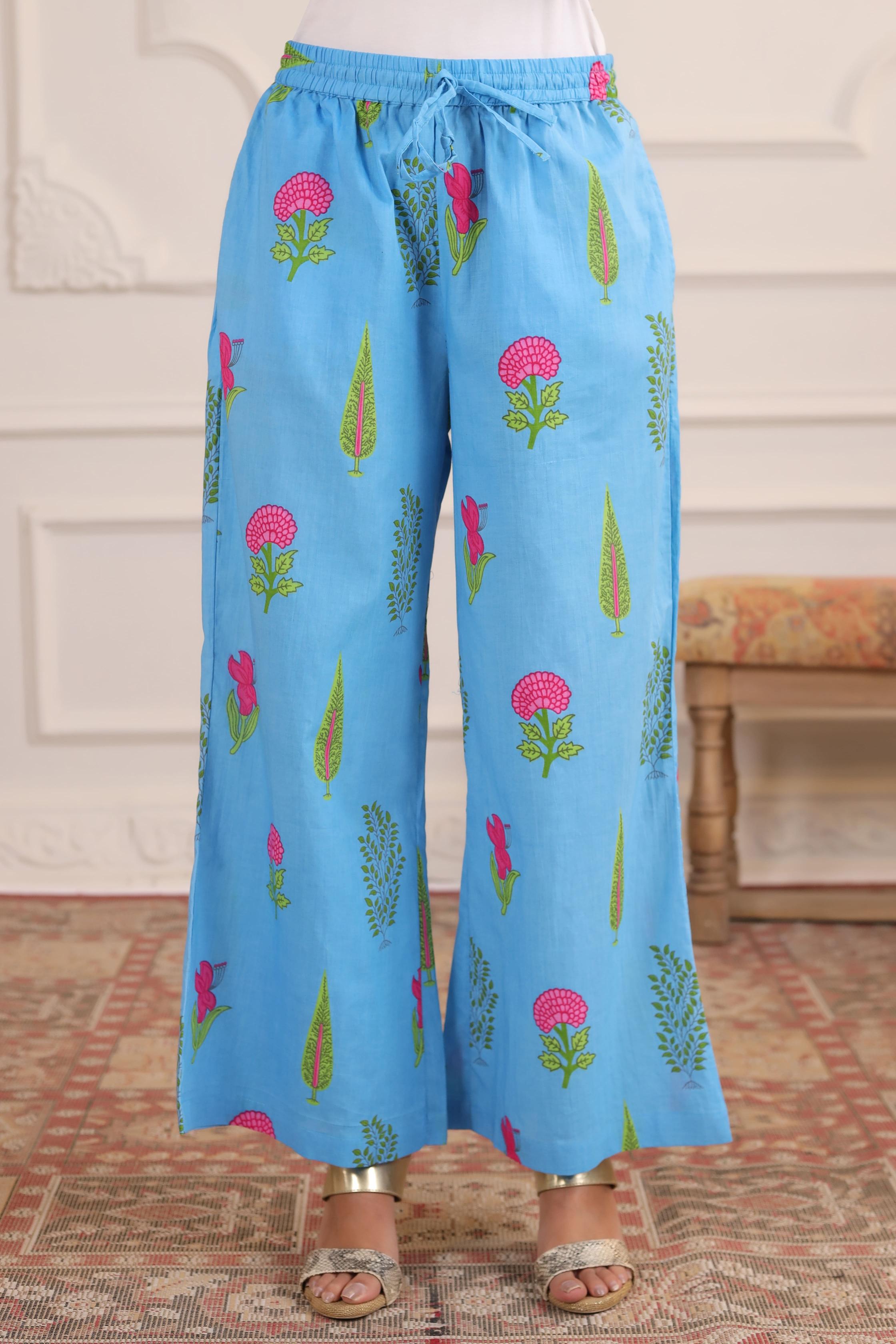 Pastel Blue Mughal Boota Cotton Co-ord Set