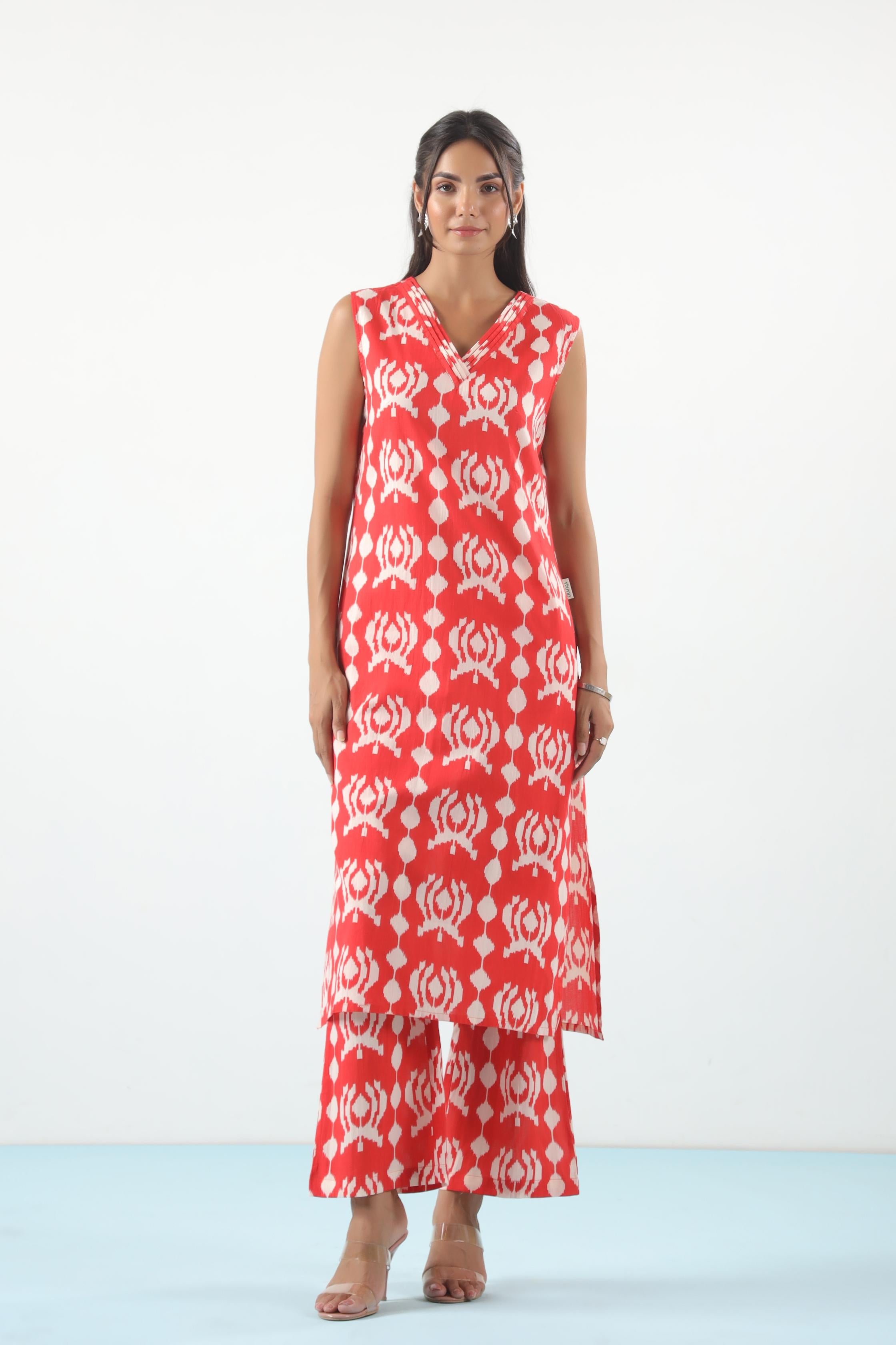 Apple Candy Ikkat Cotton Co-ord Set