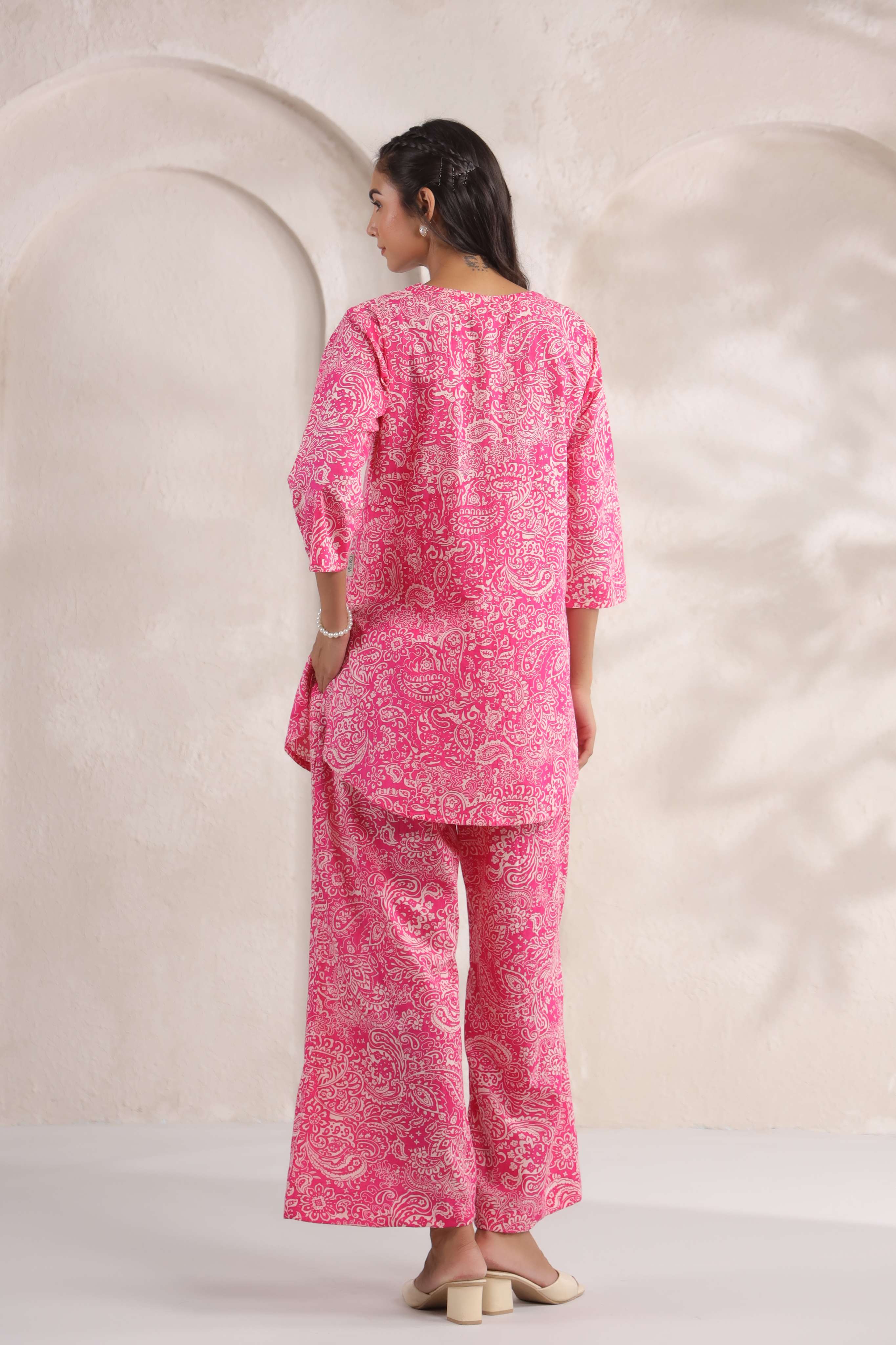 Hot Pink Cotton Co-ord Set