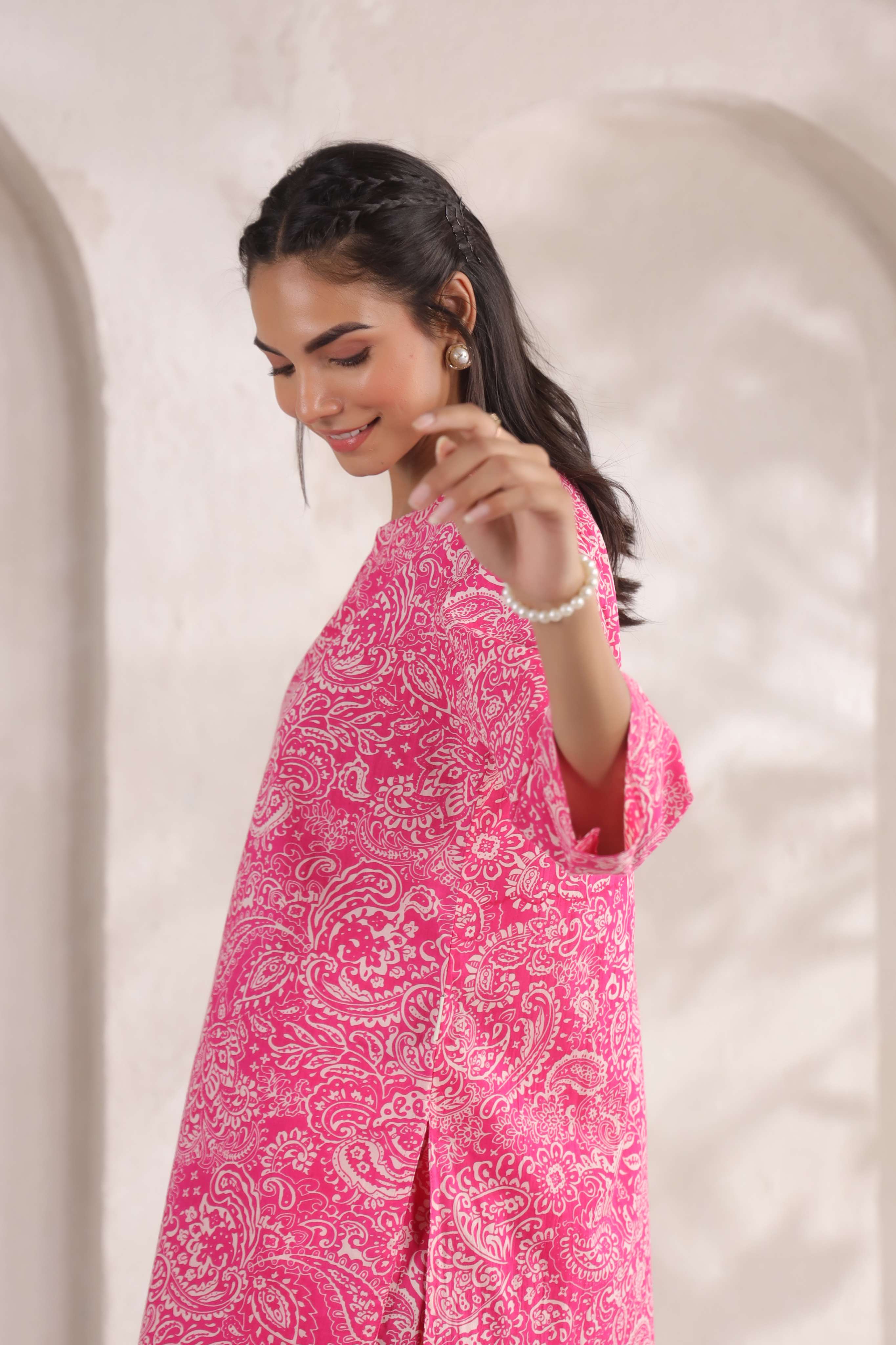 Hot Pink Cotton Co-ord Set