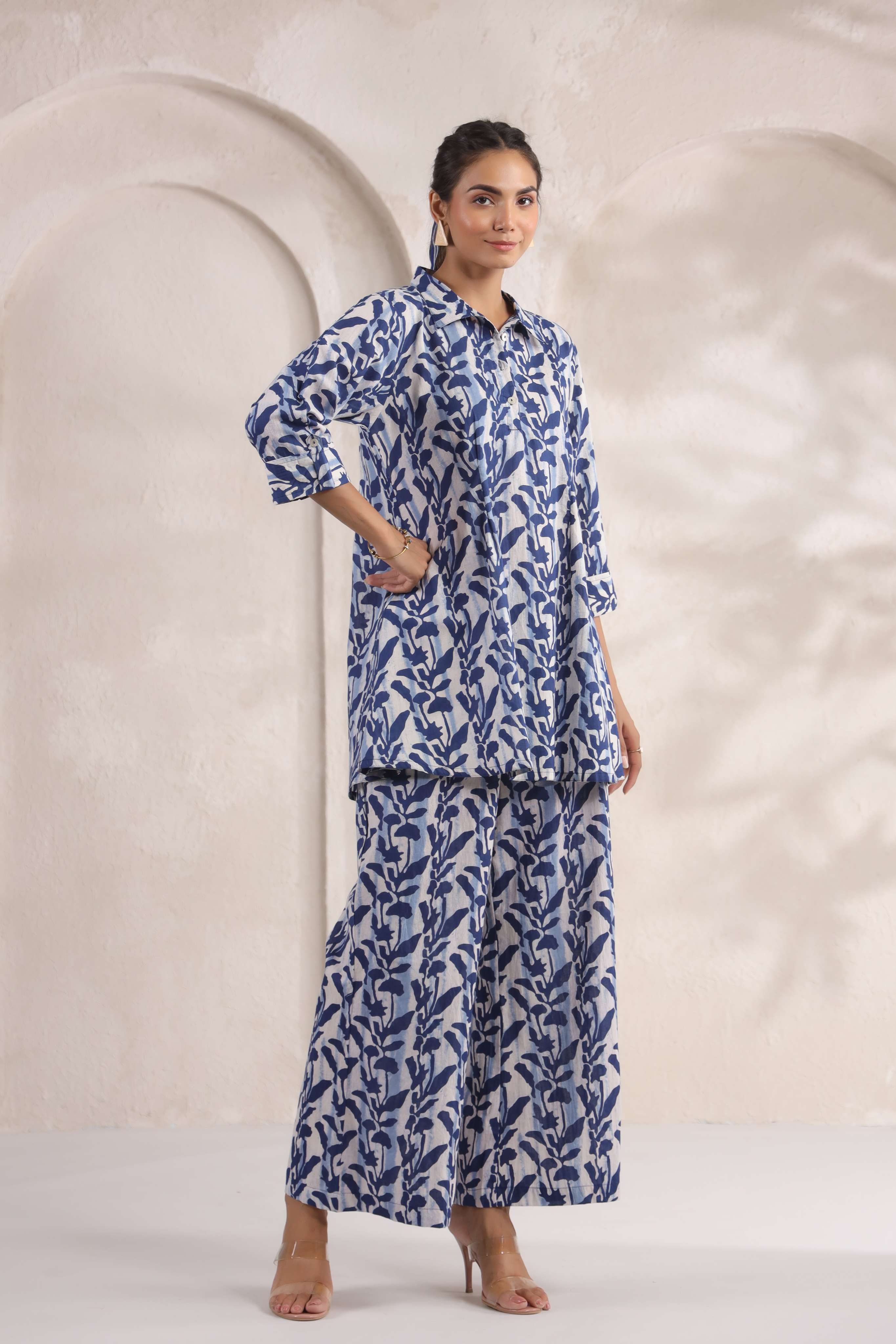 Natures Indigo Canvas Cotton Co-ord Set