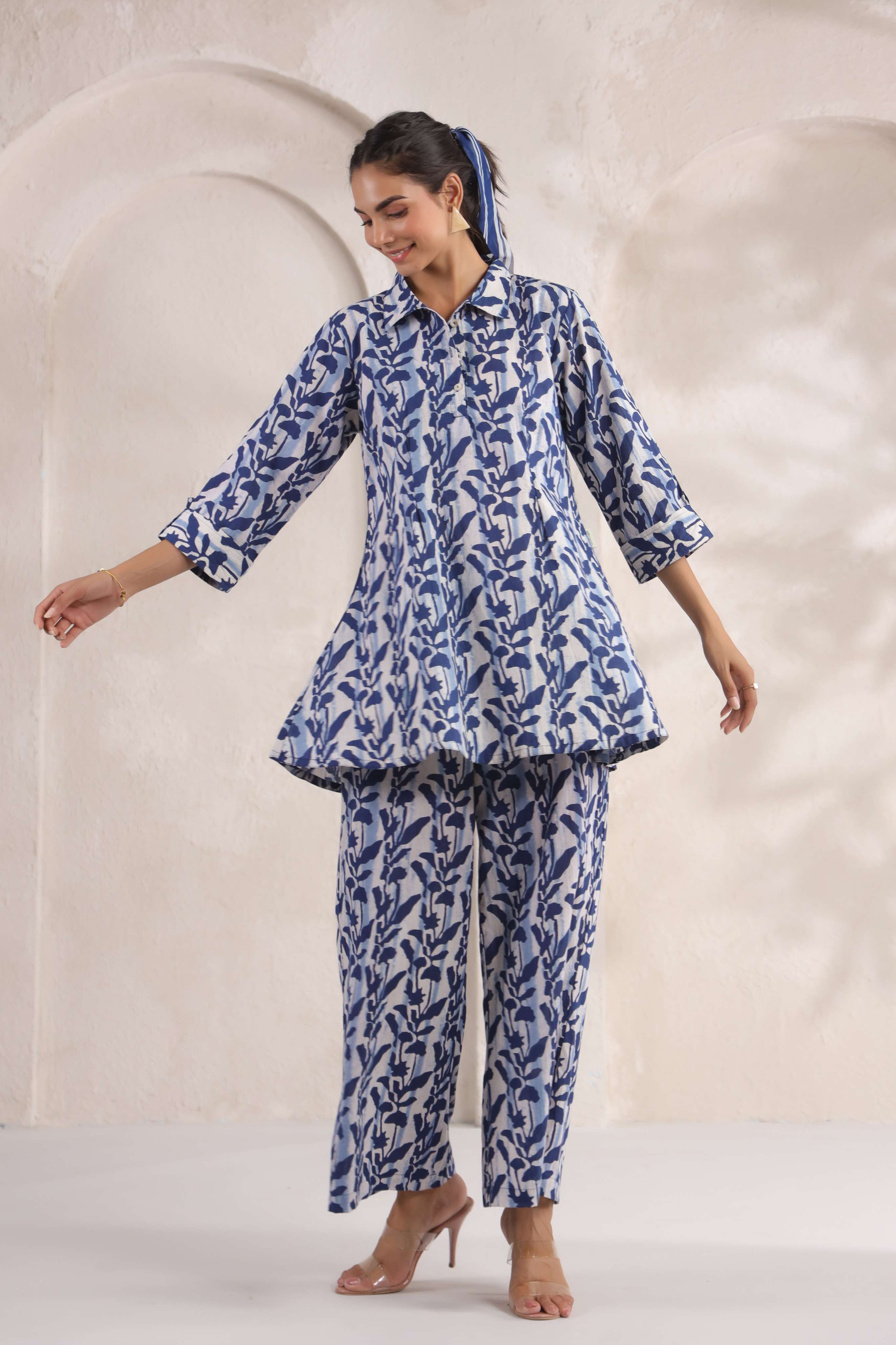 Natures Indigo Canvas Cotton Co-ord Set