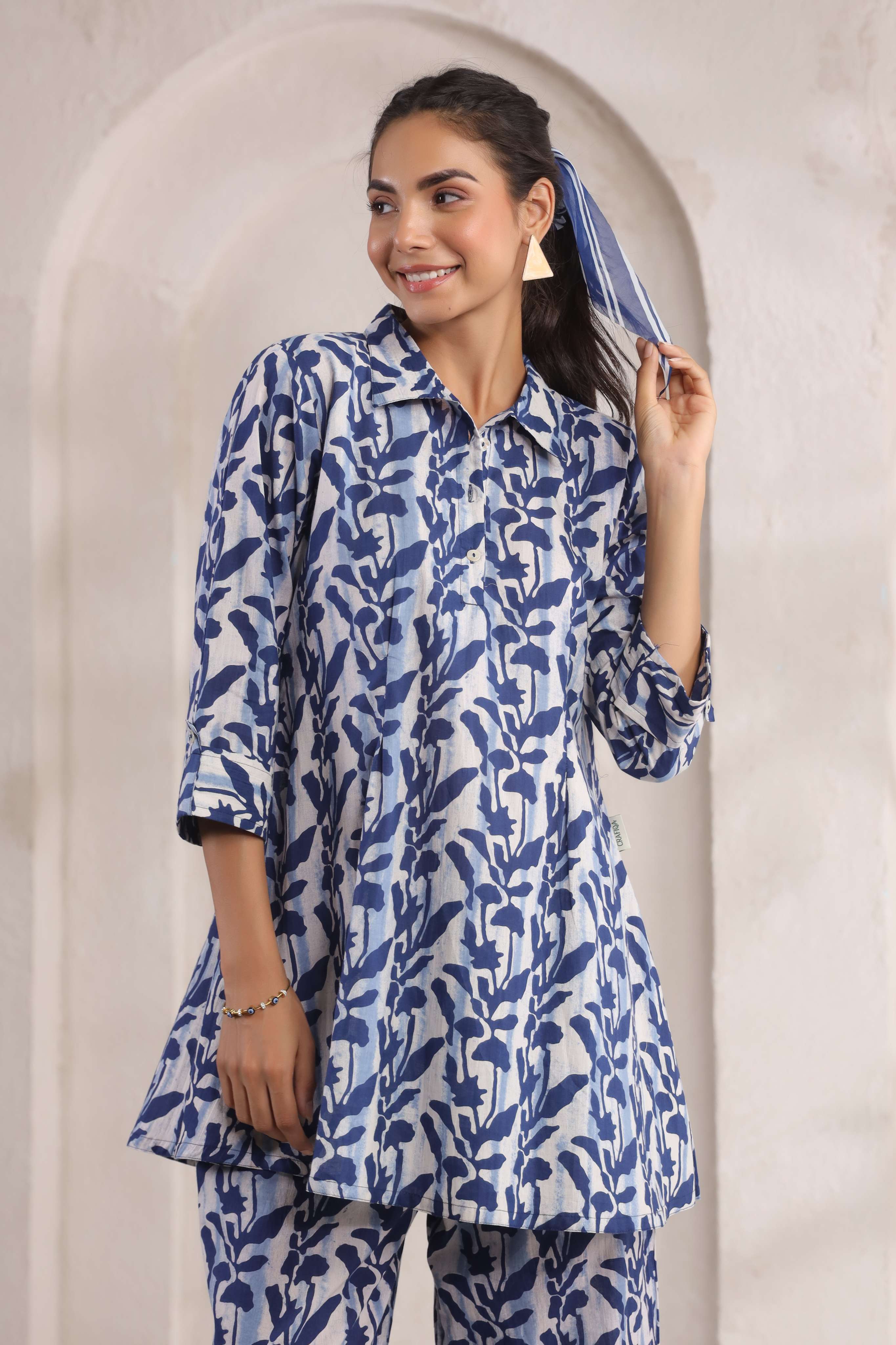 Natures Indigo Canvas Cotton Co-ord Set