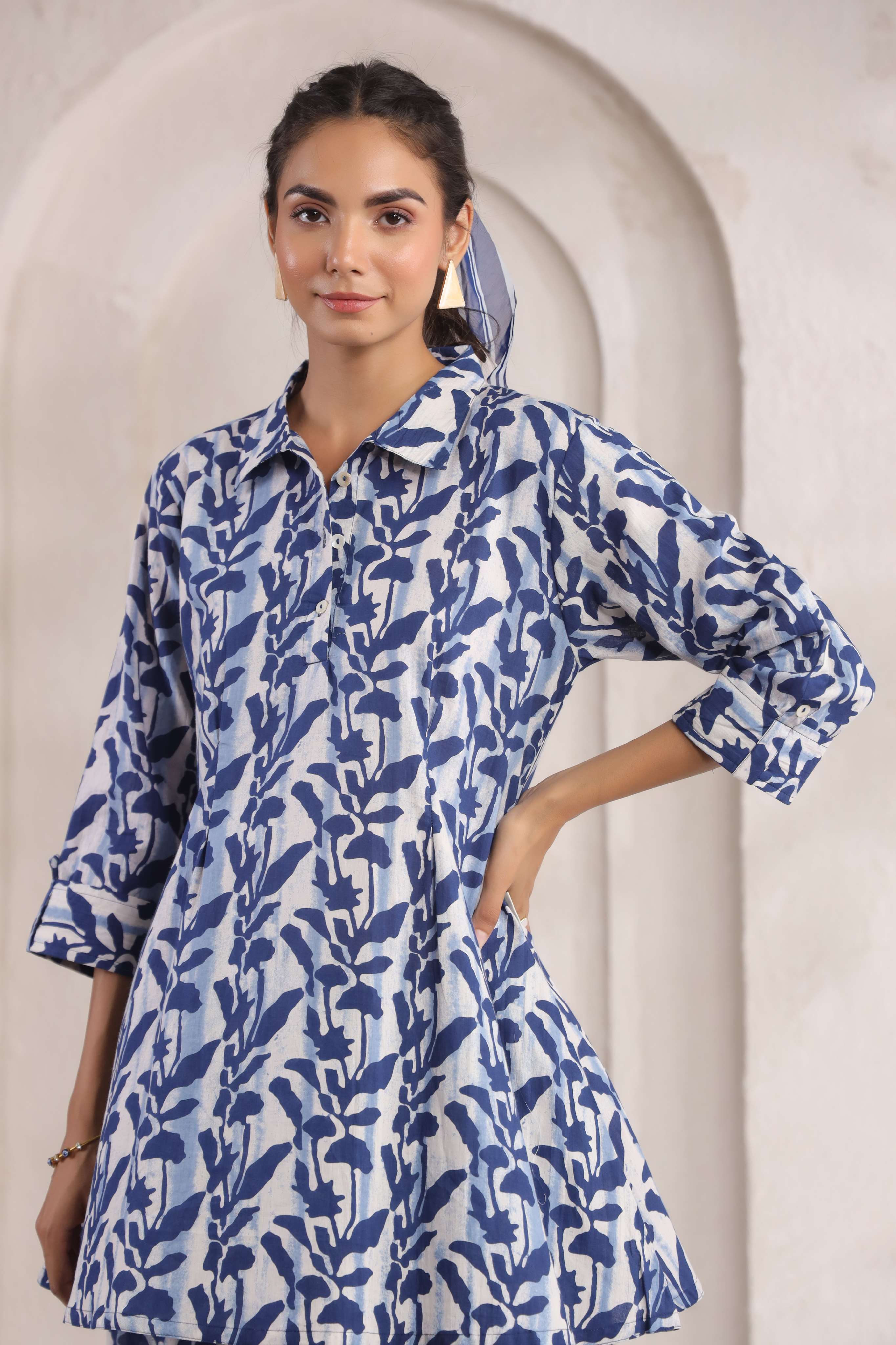 Natures Indigo Canvas Cotton Co-ord Set