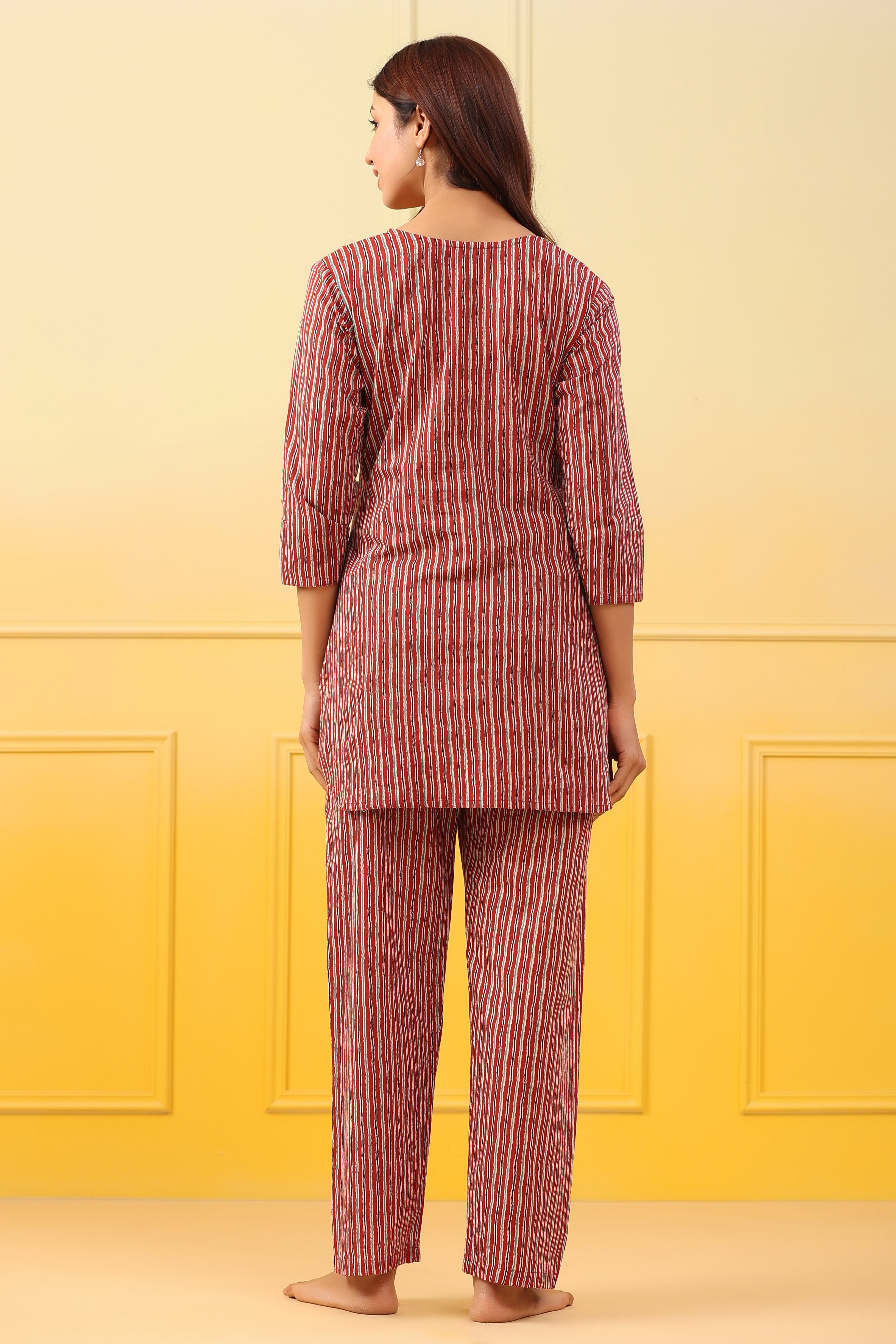 Shiraz Lines Cotton Maternity - Nursing Co-ord Set