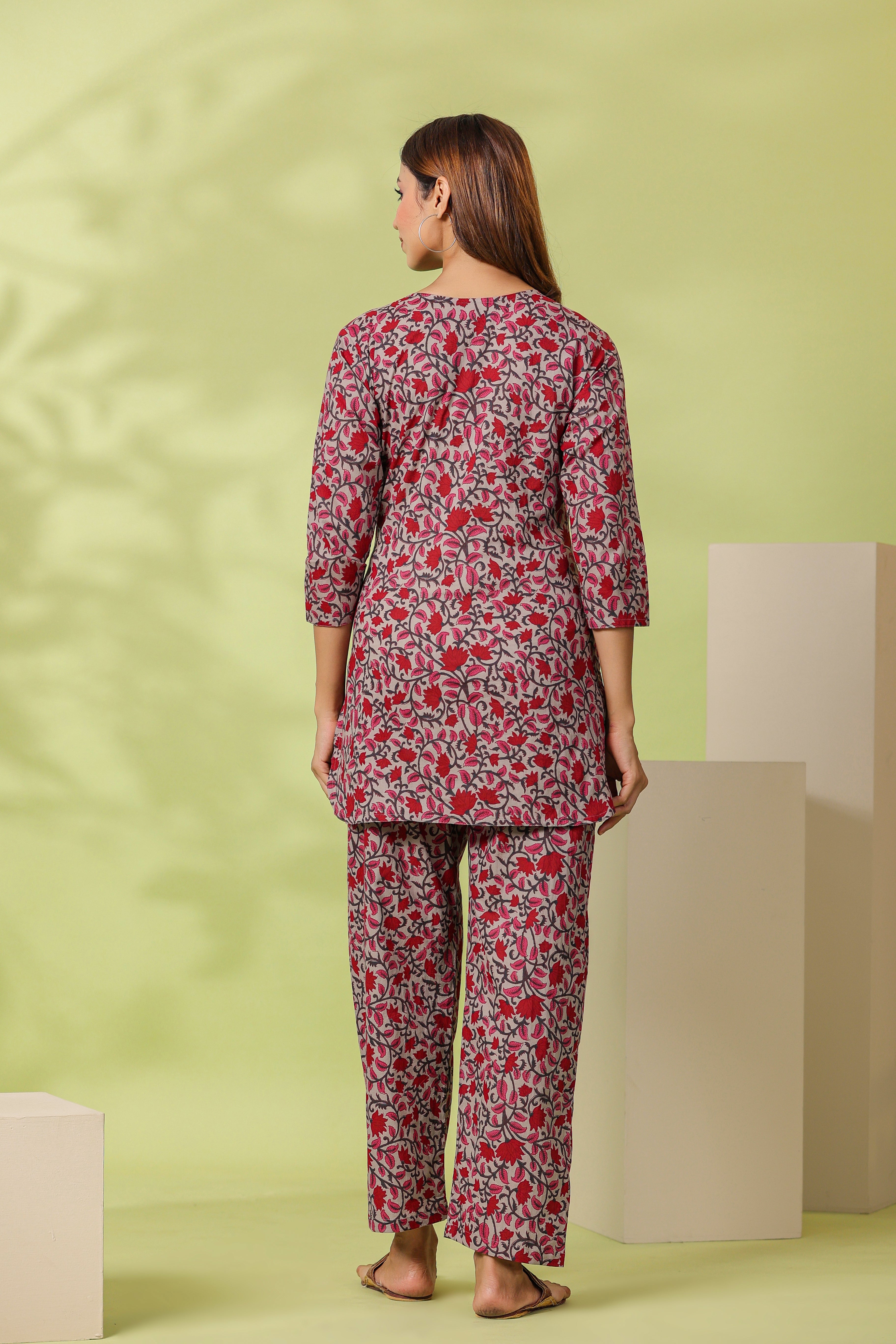 Wild Orchid Cotton Maternity - Nursing Co-ord Set