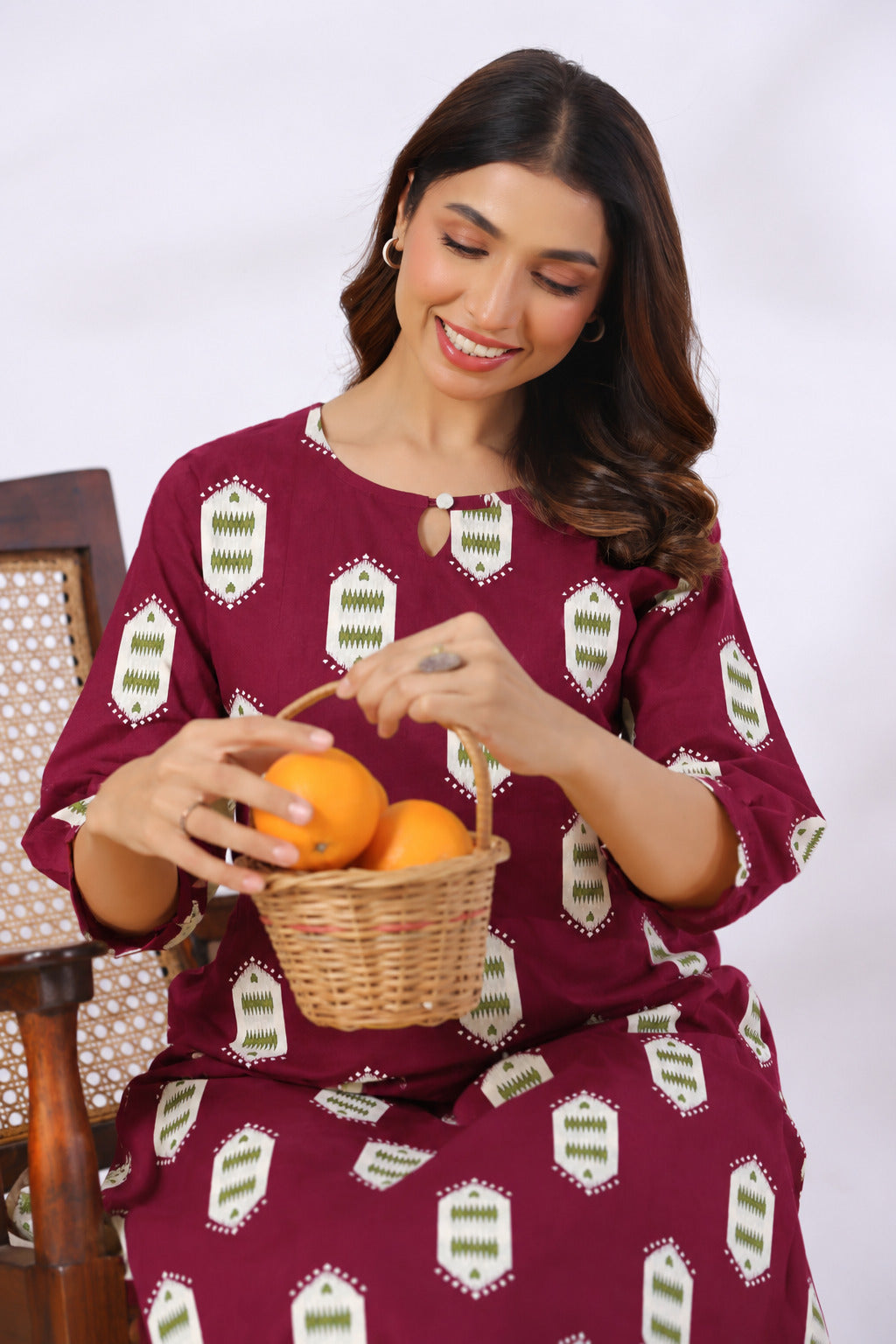 Ruby Ikat Cotton Maternity - Nursing Co-ord Set