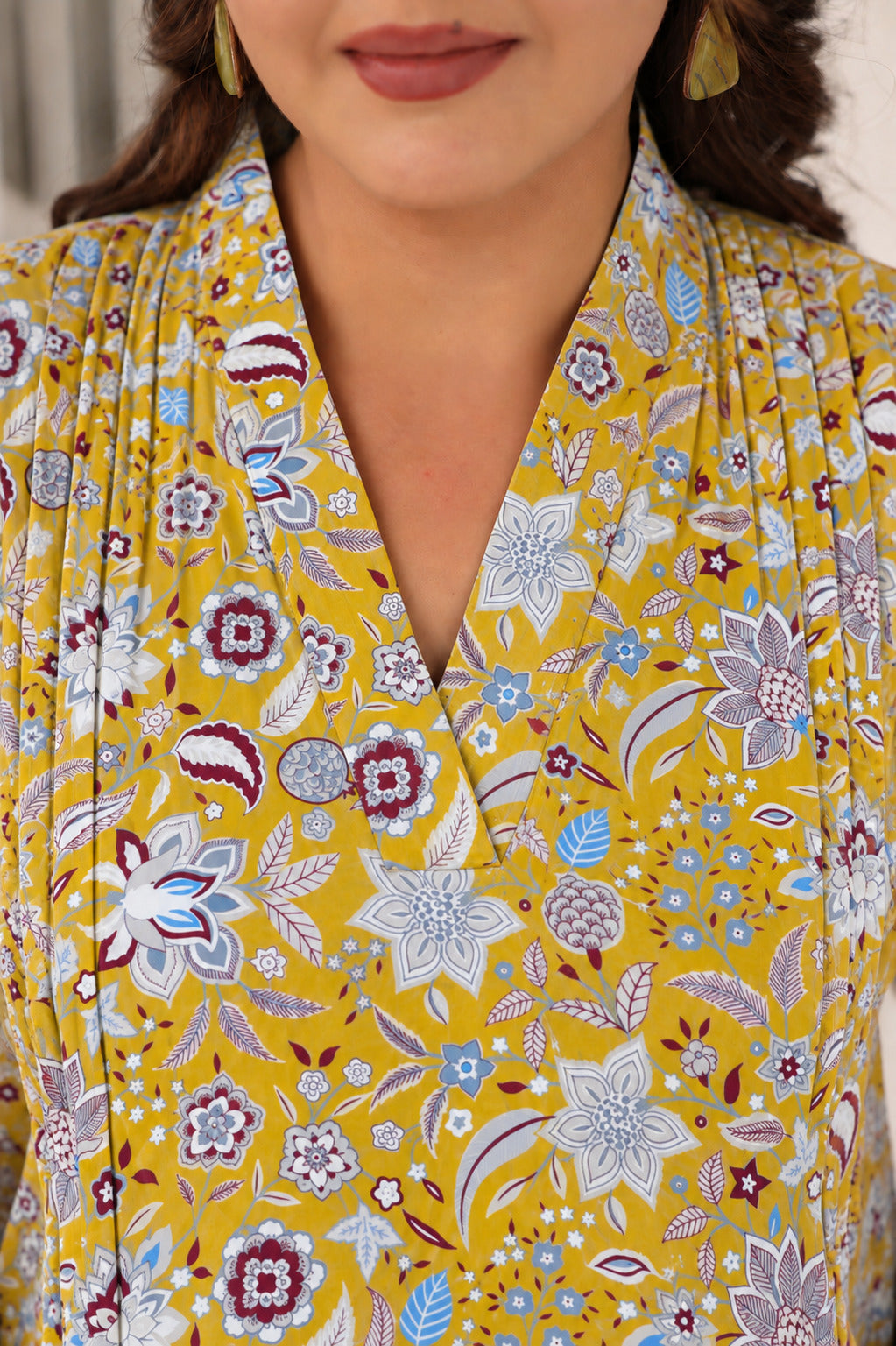 Golden Petals Cotton Maternity - Nursing Co-ord Set