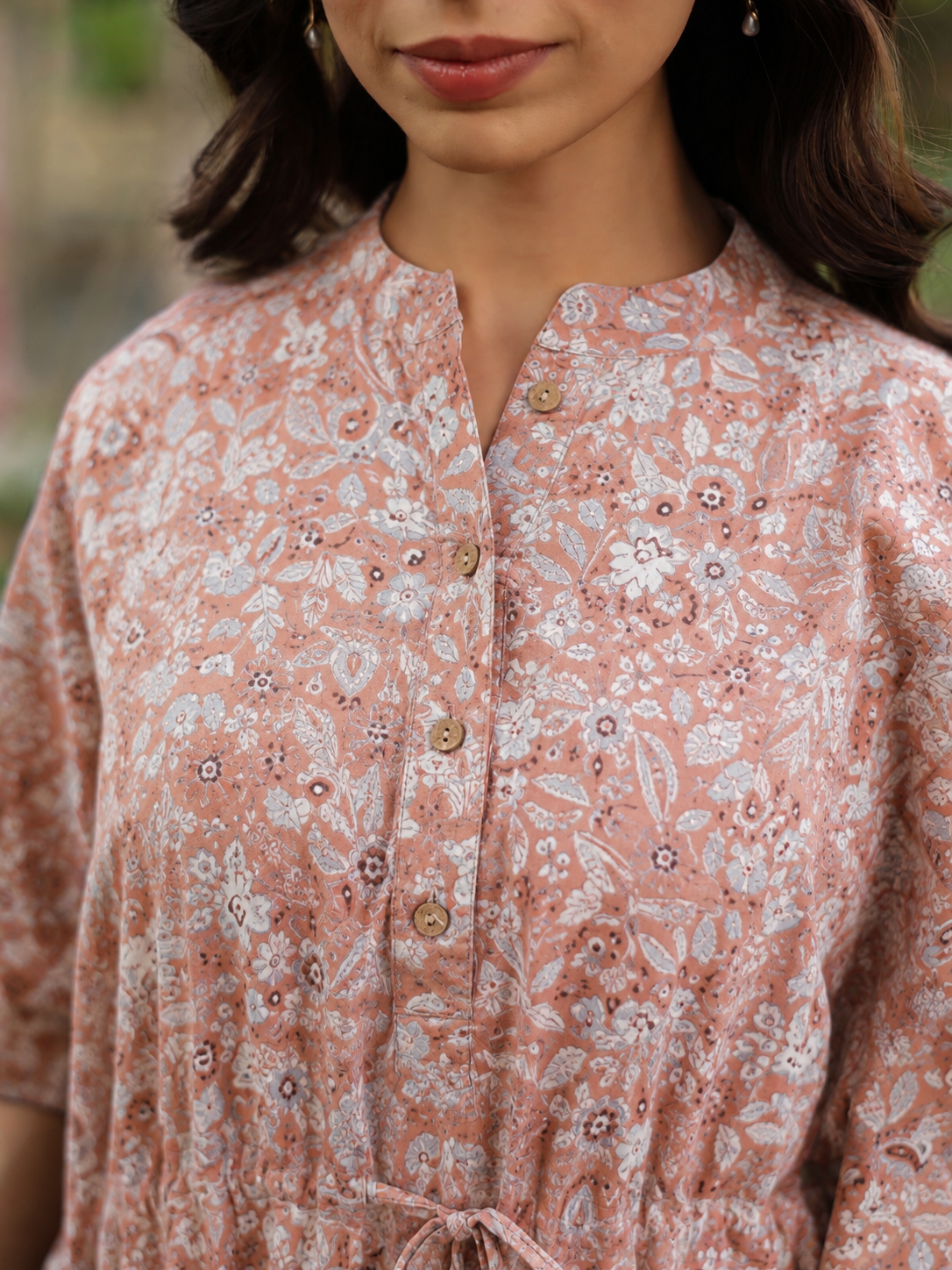 Rustic Petals Cotton Kaftan ( One-Size )