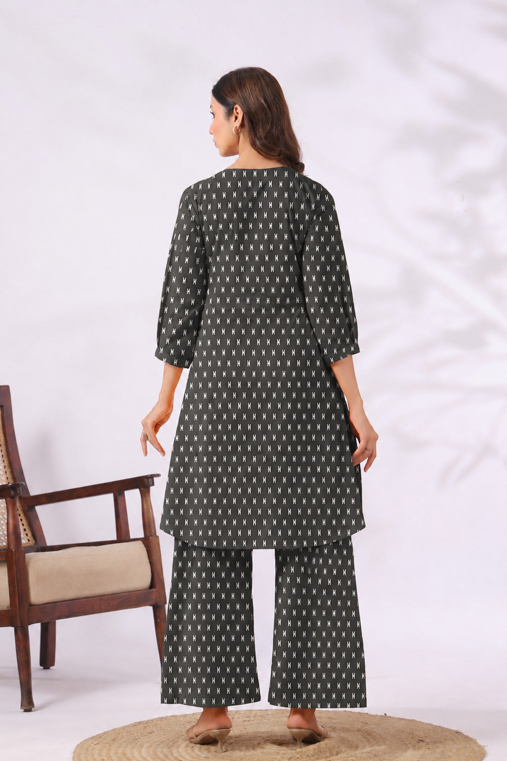 Midnight Ikat Cotton Maternity - Nursing Co-ord Set