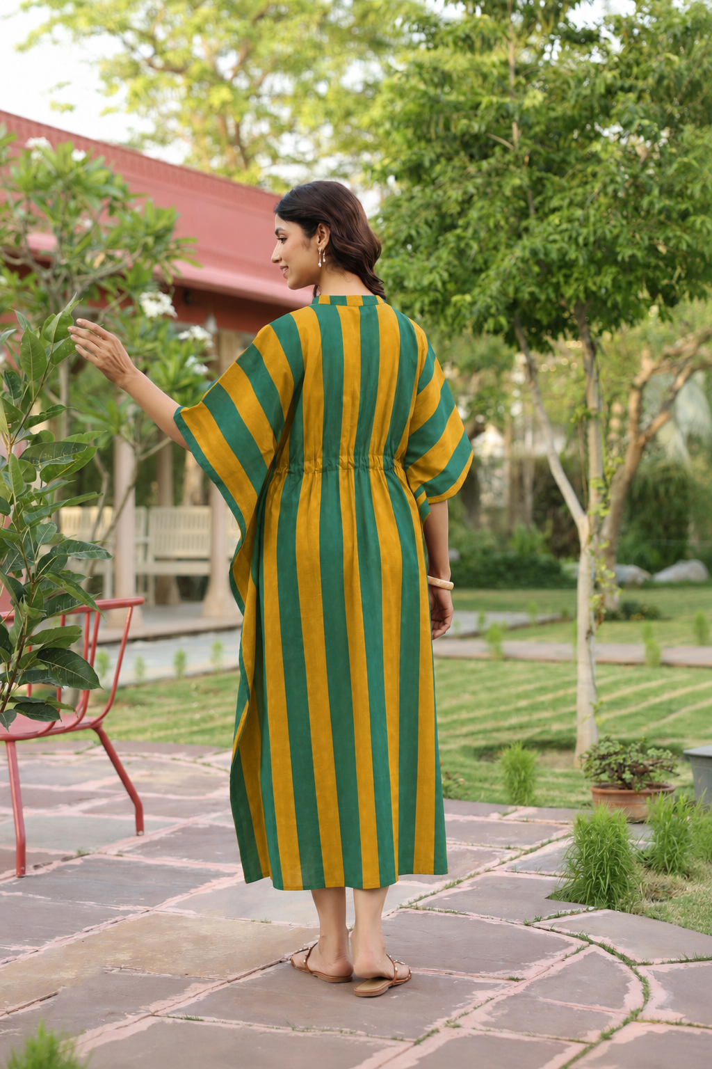 Prism Stripe Cotton Kaftan ( One-Size )