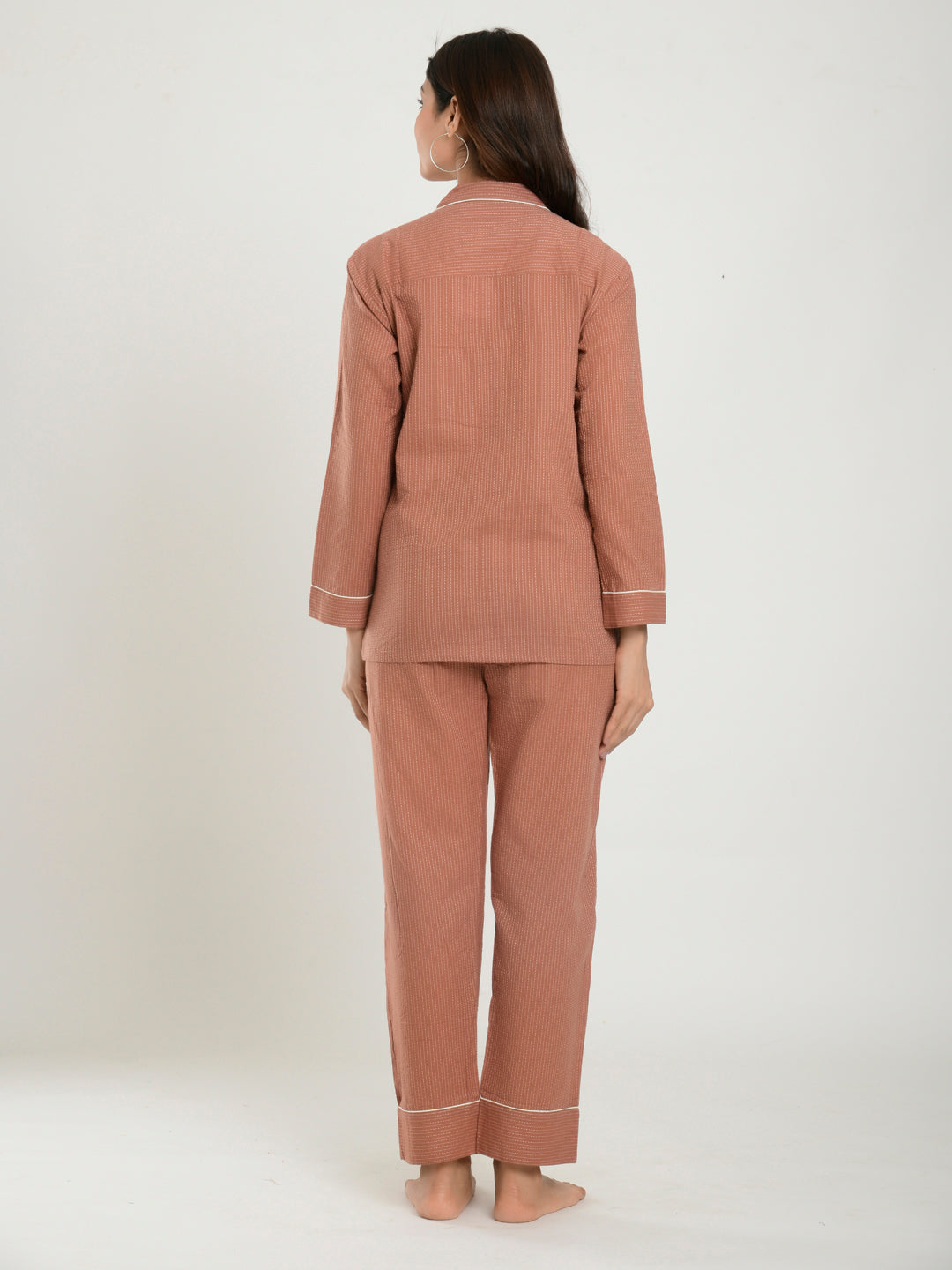 Rust Kantha Cotton Loungewear Set