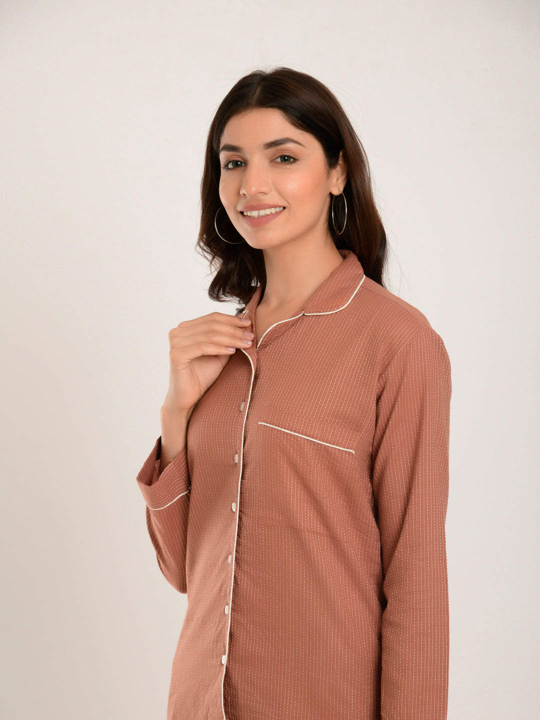 Rust Kantha Cotton Loungewear Set