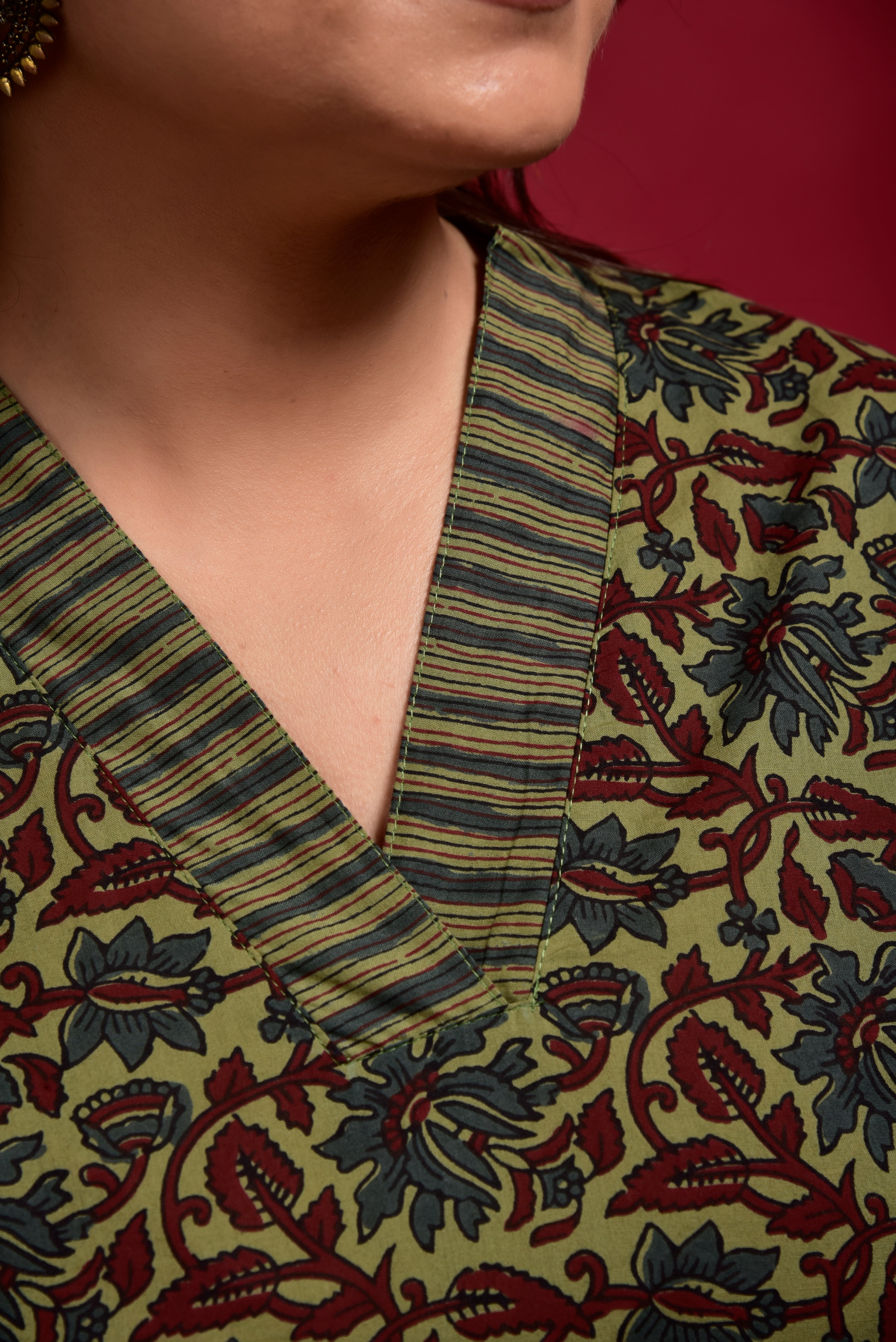 Hunter Green Jaal Cotton Kurta Pant Set