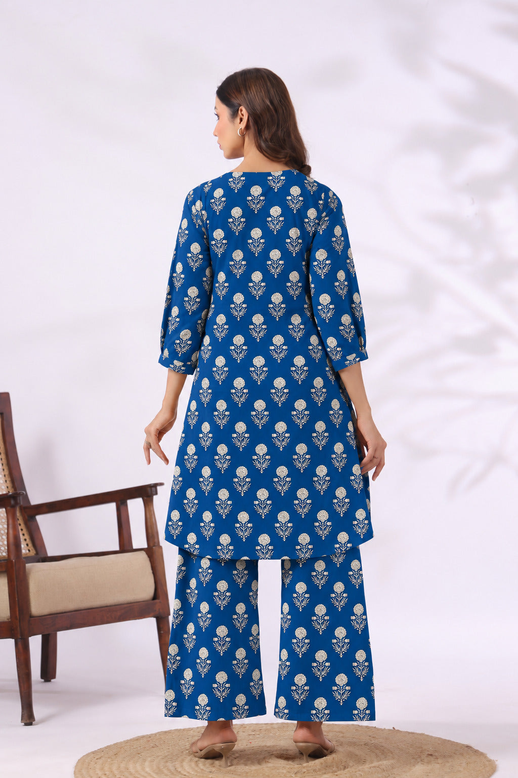 Indigo Blossom Cotton Maternity - Nursing Co-ord Set