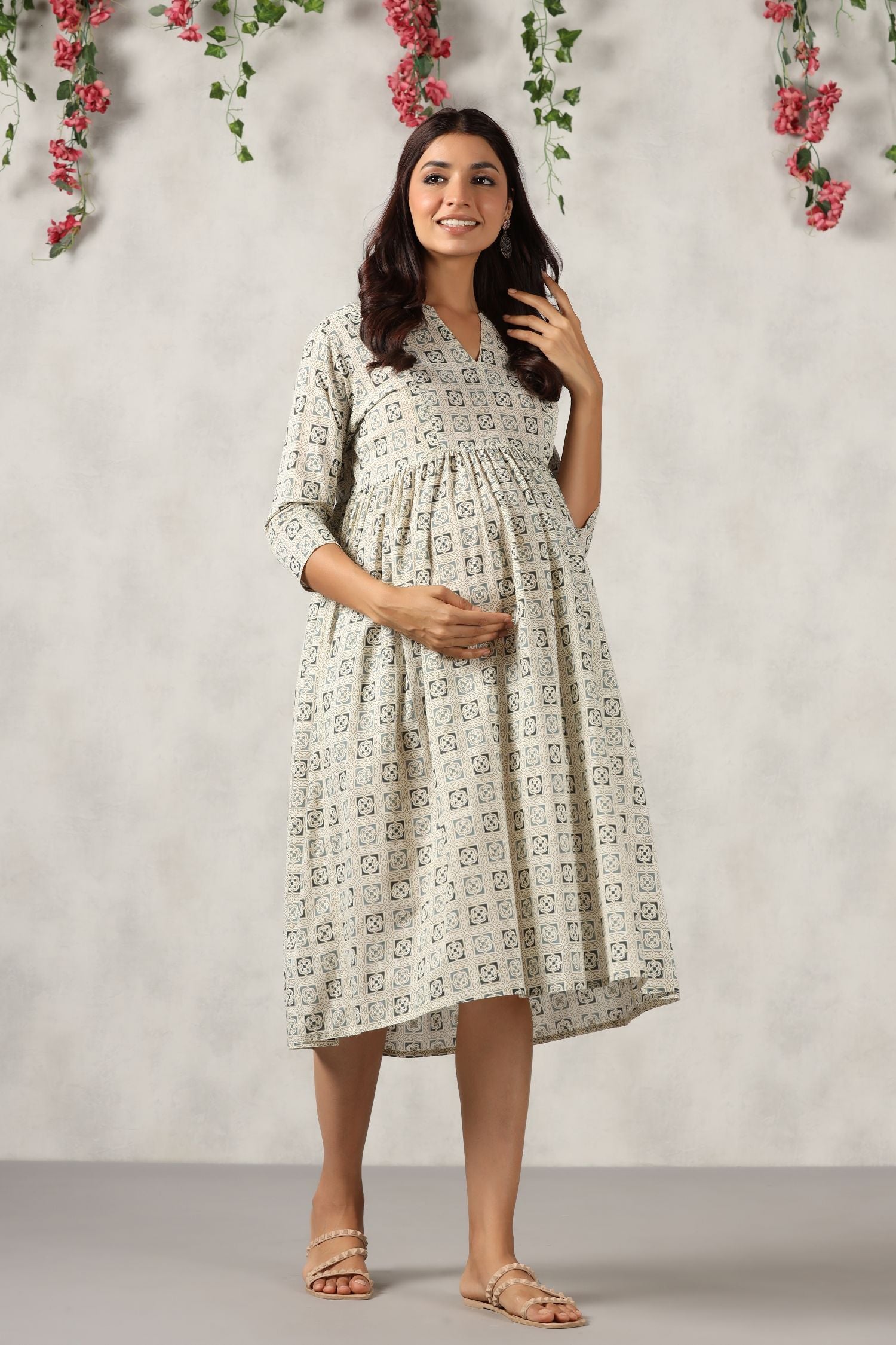 White Dove Cotton Maternity - Nursing Dress