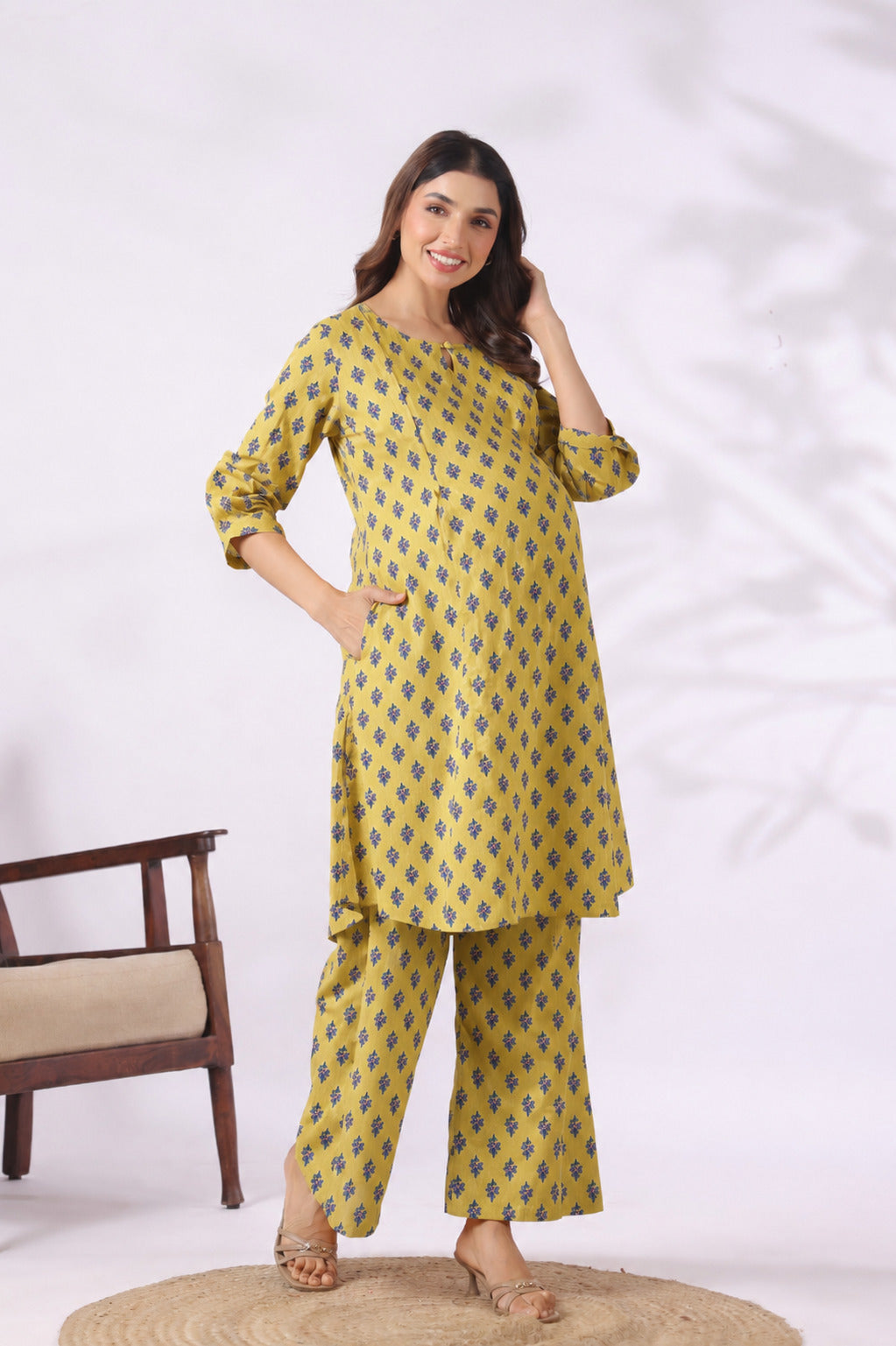 Sunehri Buti Cotton Maternity - Nursing Co-ord Set