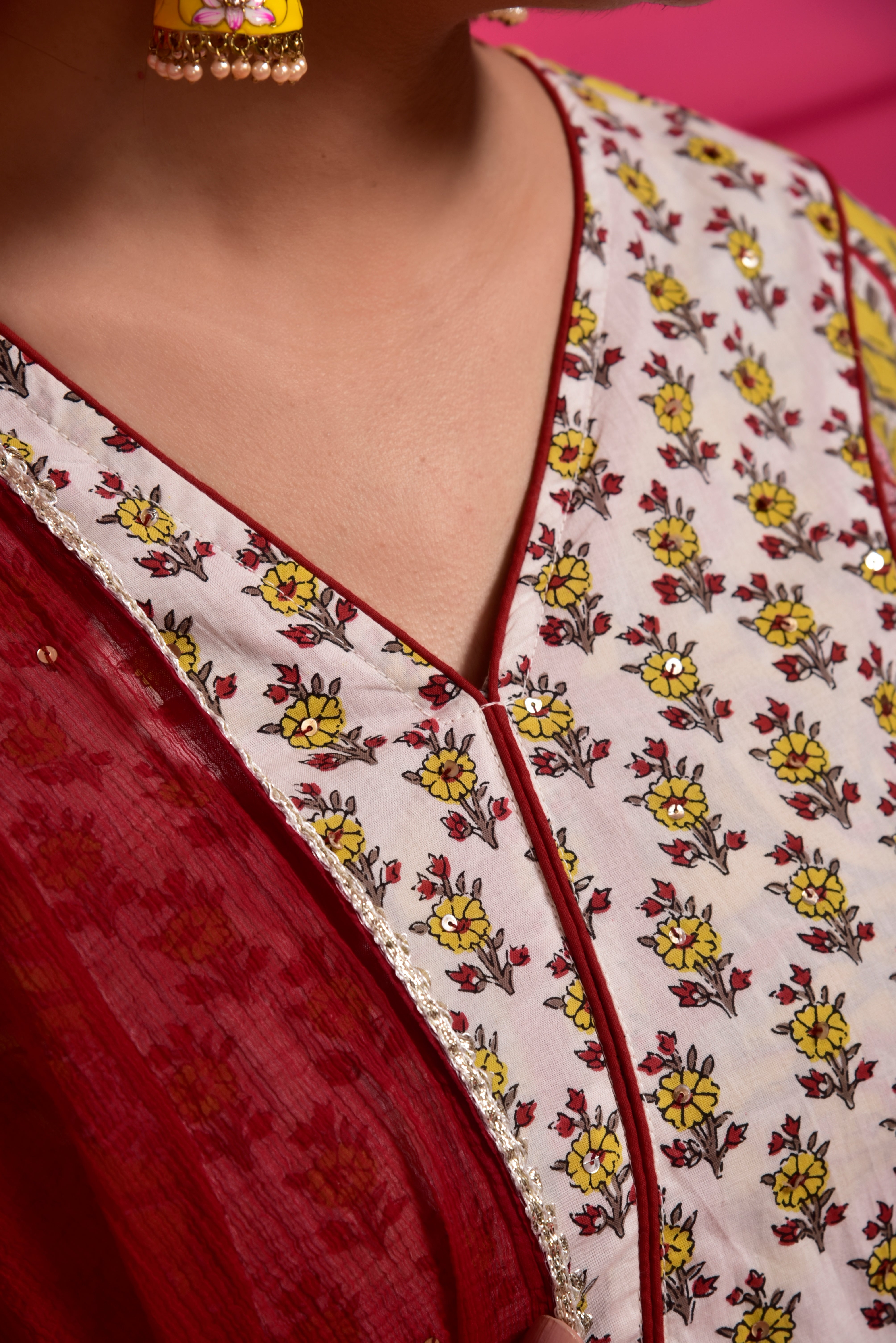 Yellow Sunshine Jaal Cotton Suit