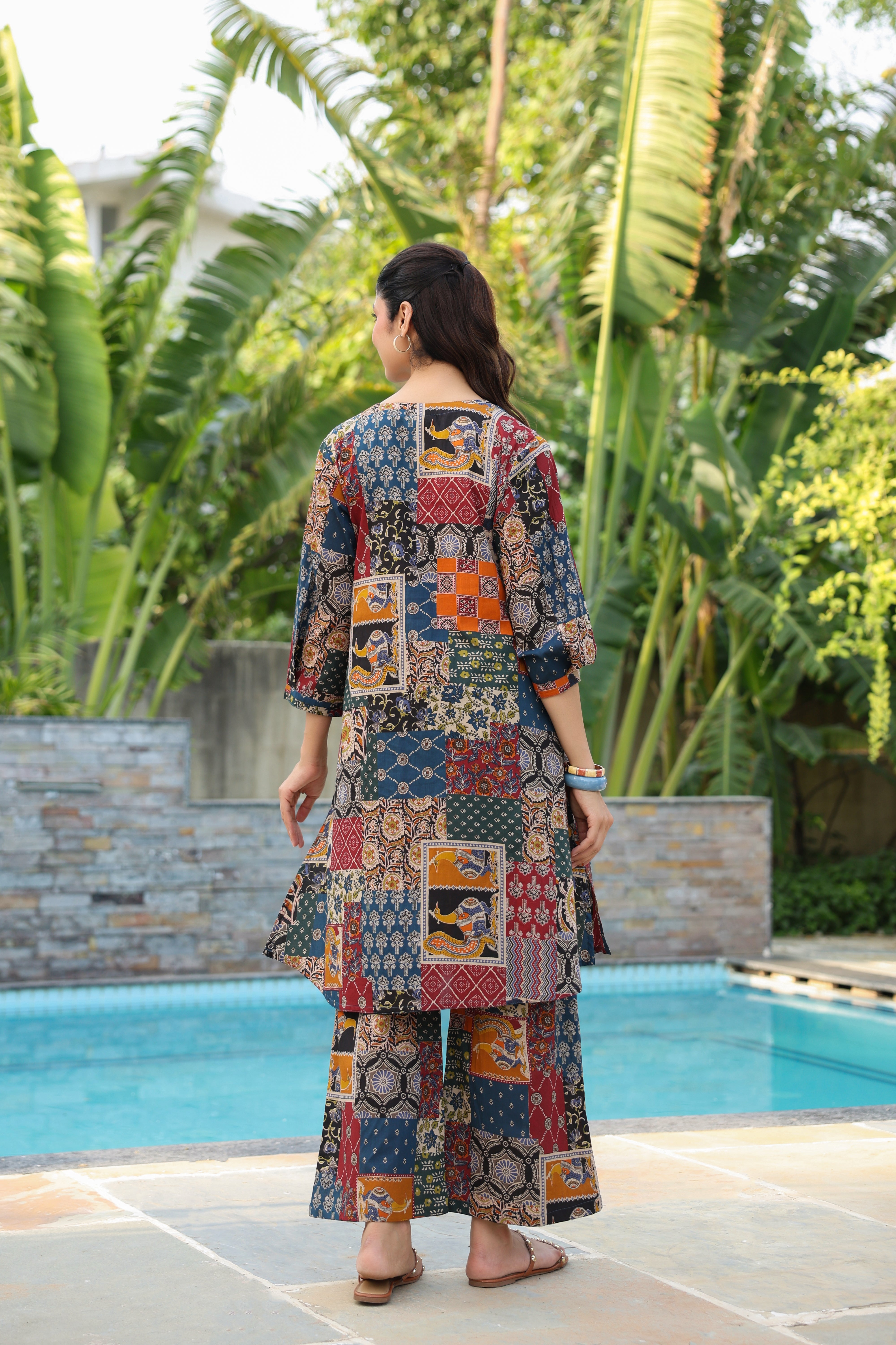 Vintage Patchwork Cotton Maternity - Nursing Co-ord Set