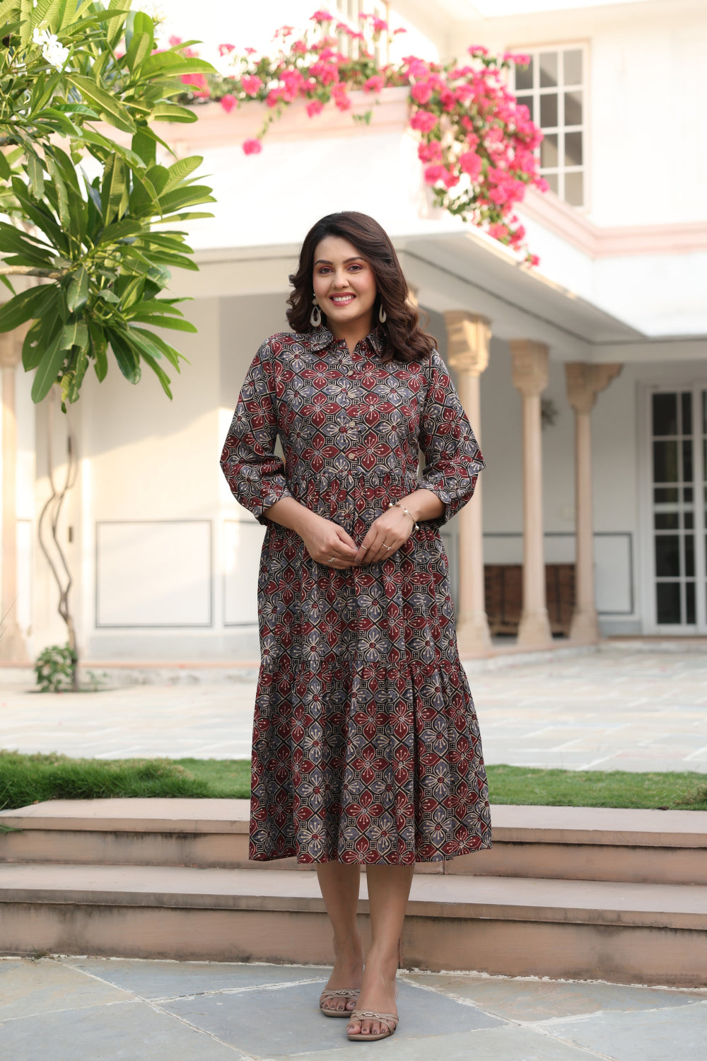 Ajrakh Weave Cotton Dress