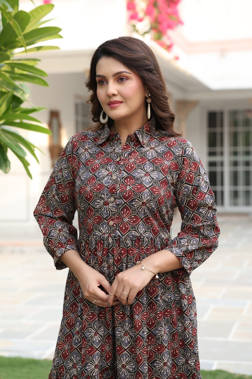 Ajrakh Weave Cotton Dress