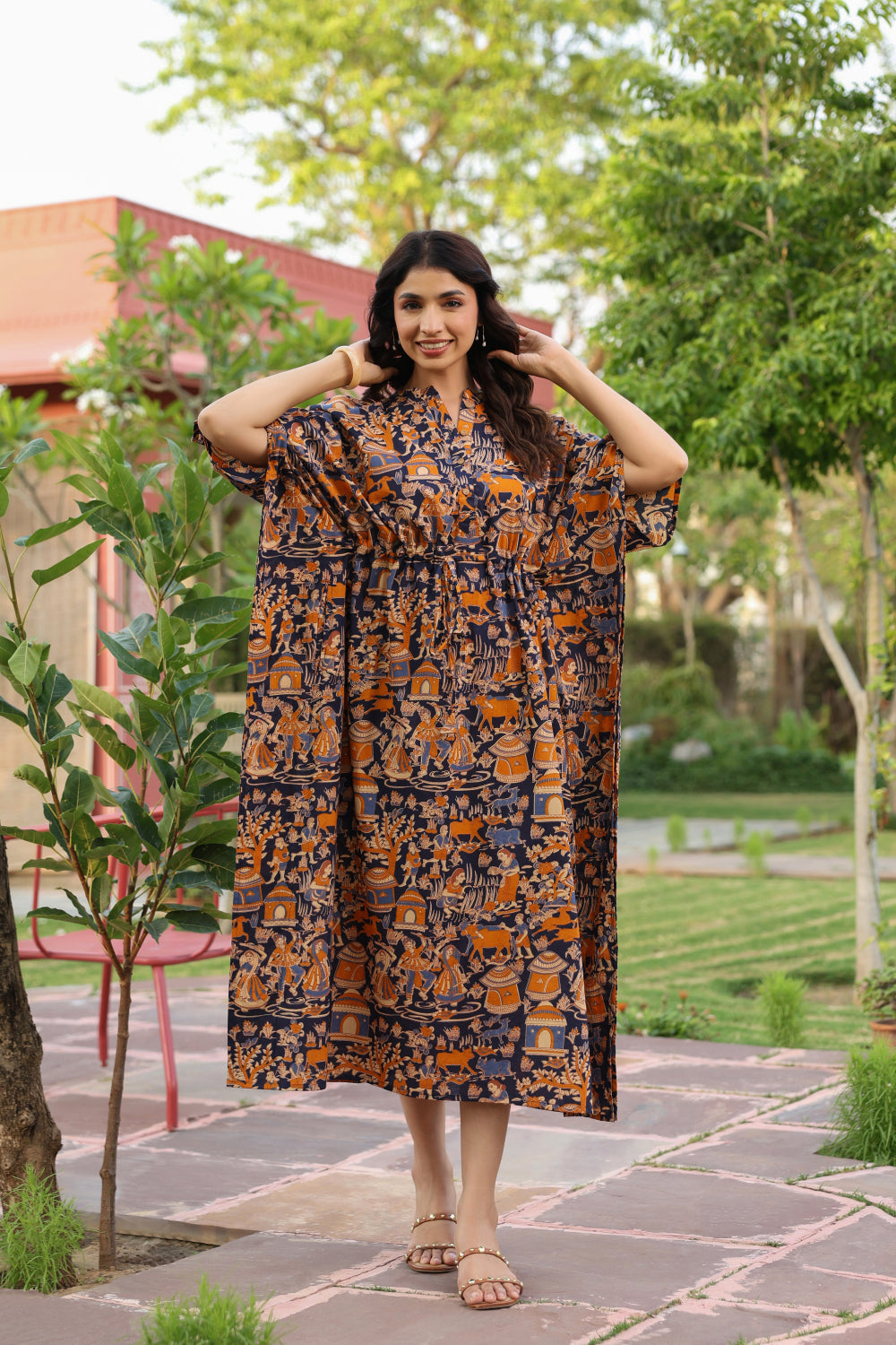 Vedic Village Cotton Kaftan ( One-Size )