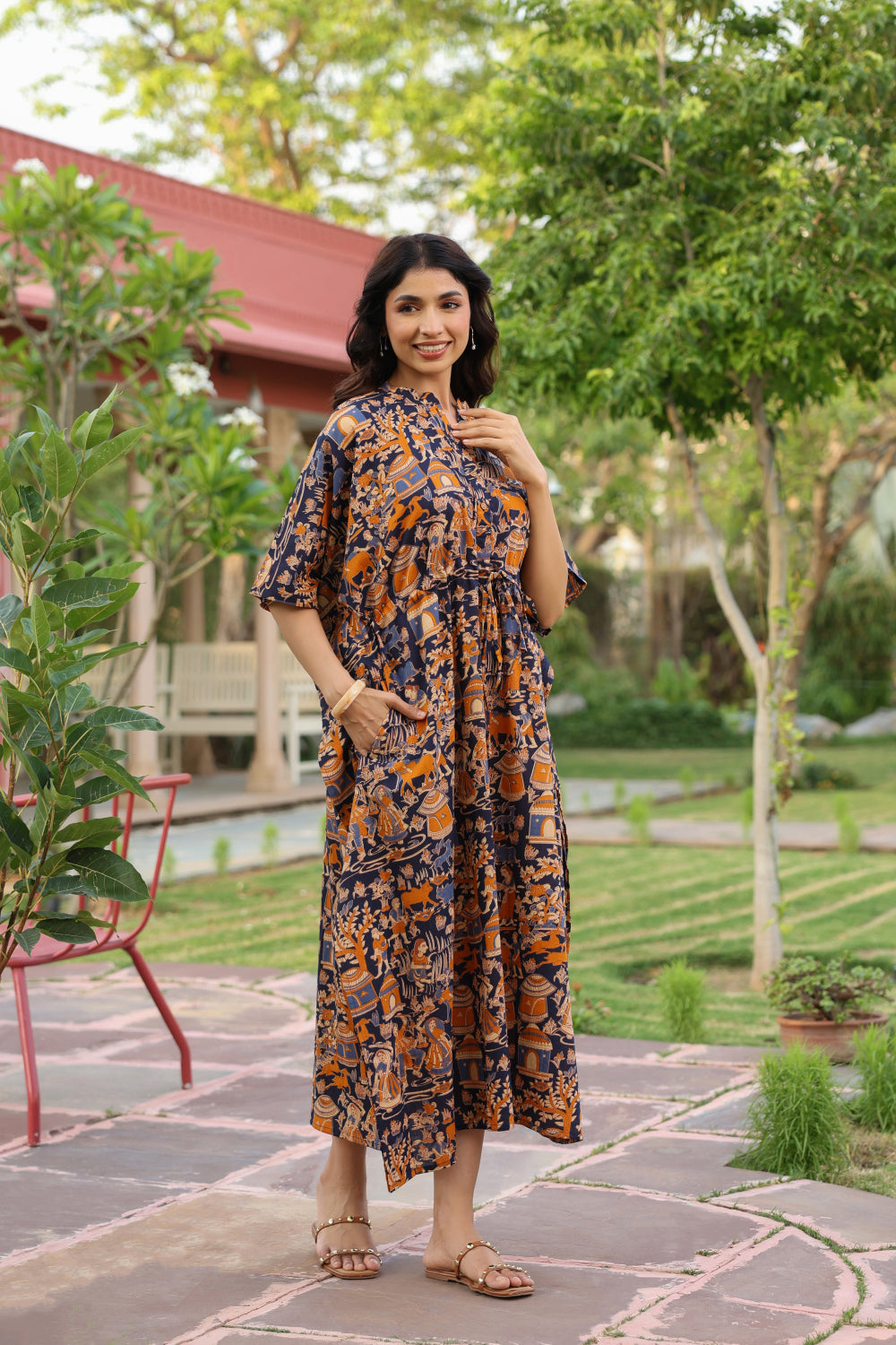 Vedic Village Cotton Kaftan ( One-Size )