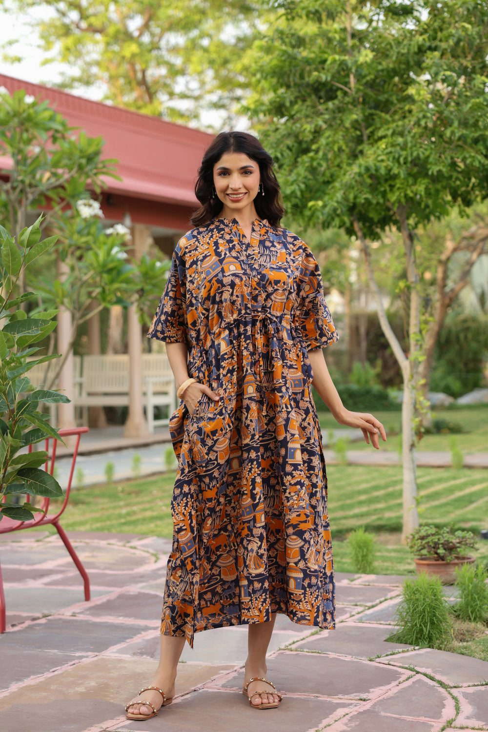 Vedic Village Cotton Kaftan ( One-Size )