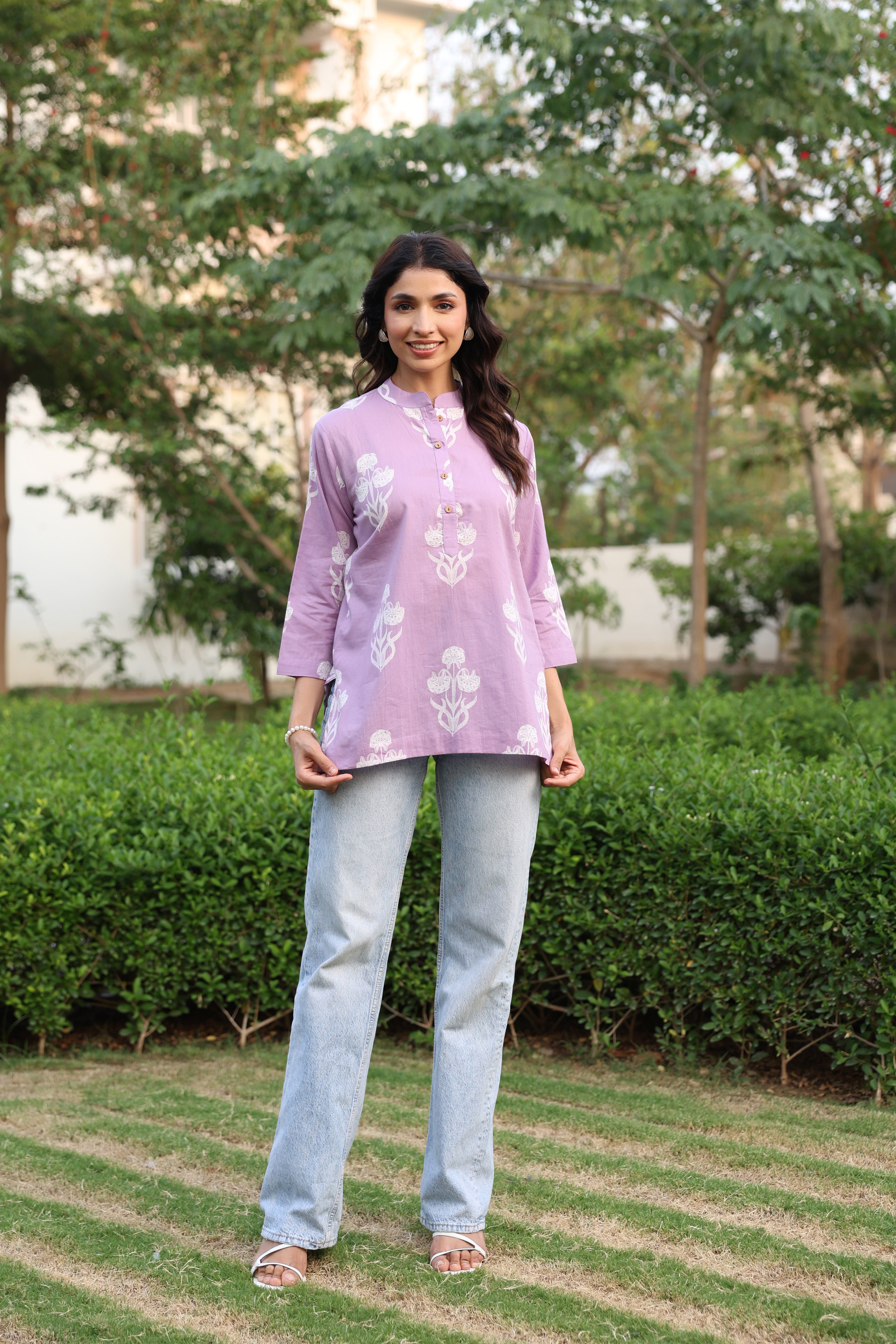 Lavender Dream Boota Cotton Top