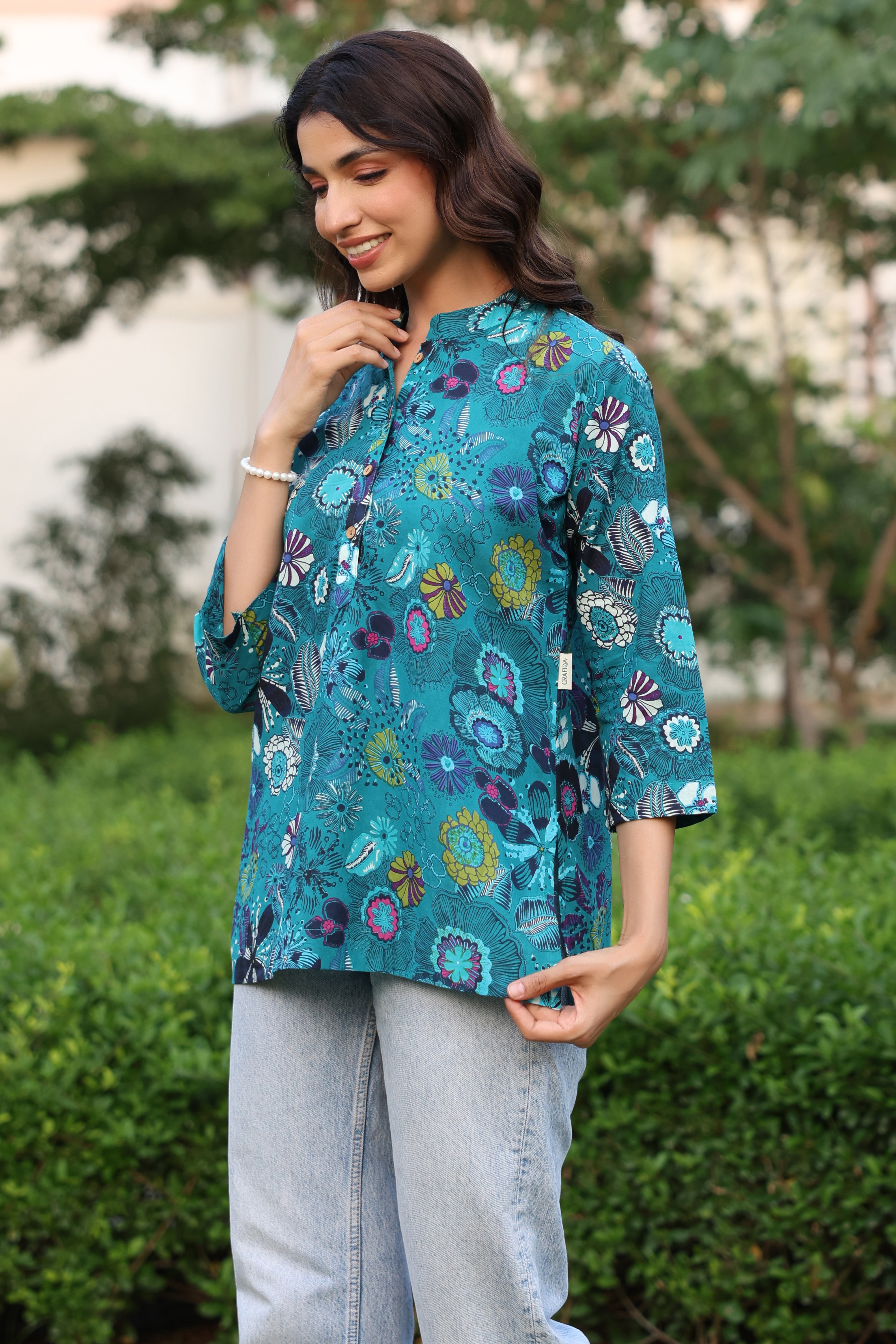Teal Paradise Cotton Top