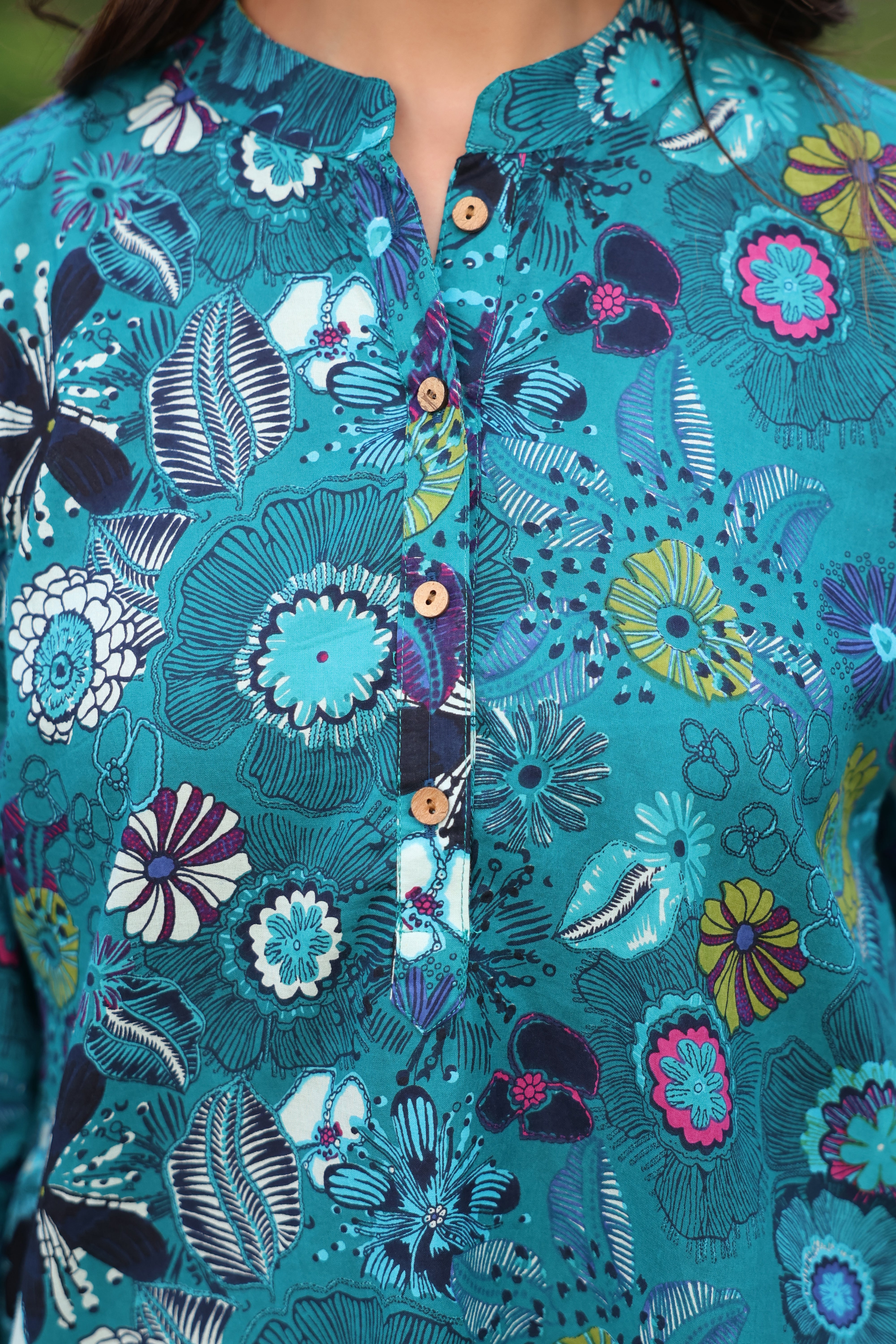 Teal Paradise Cotton Top