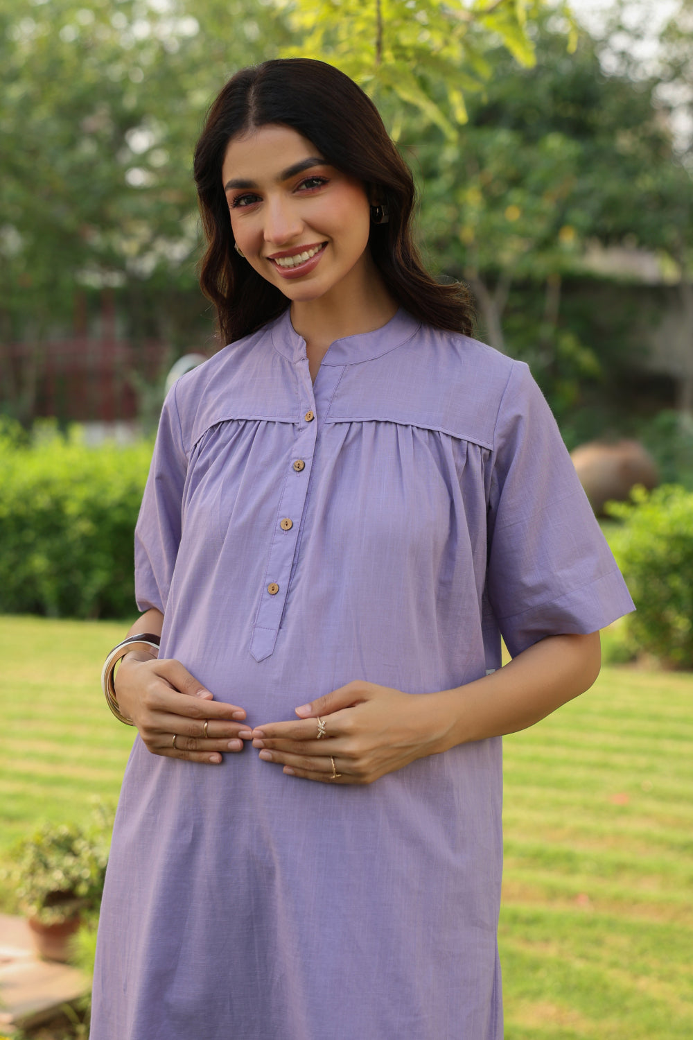 Morning Dew Cotton Slub Maternity - Nursing Co-ord Set