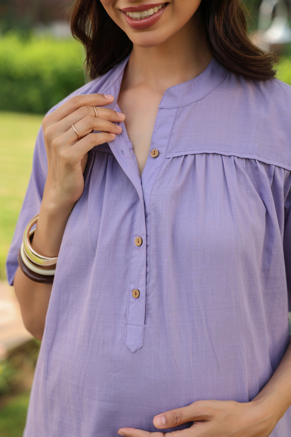 Morning Dew Cotton Slub Maternity - Nursing Co-ord Set