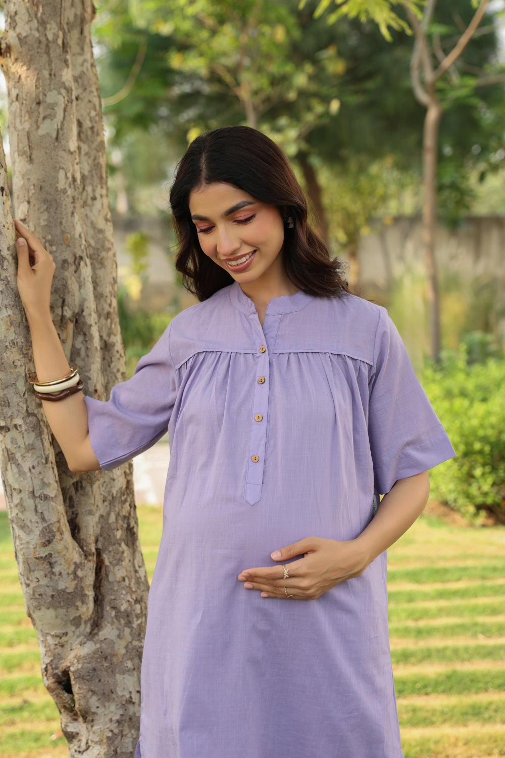 Morning Dew Cotton Slub Maternity - Nursing Co-ord Set