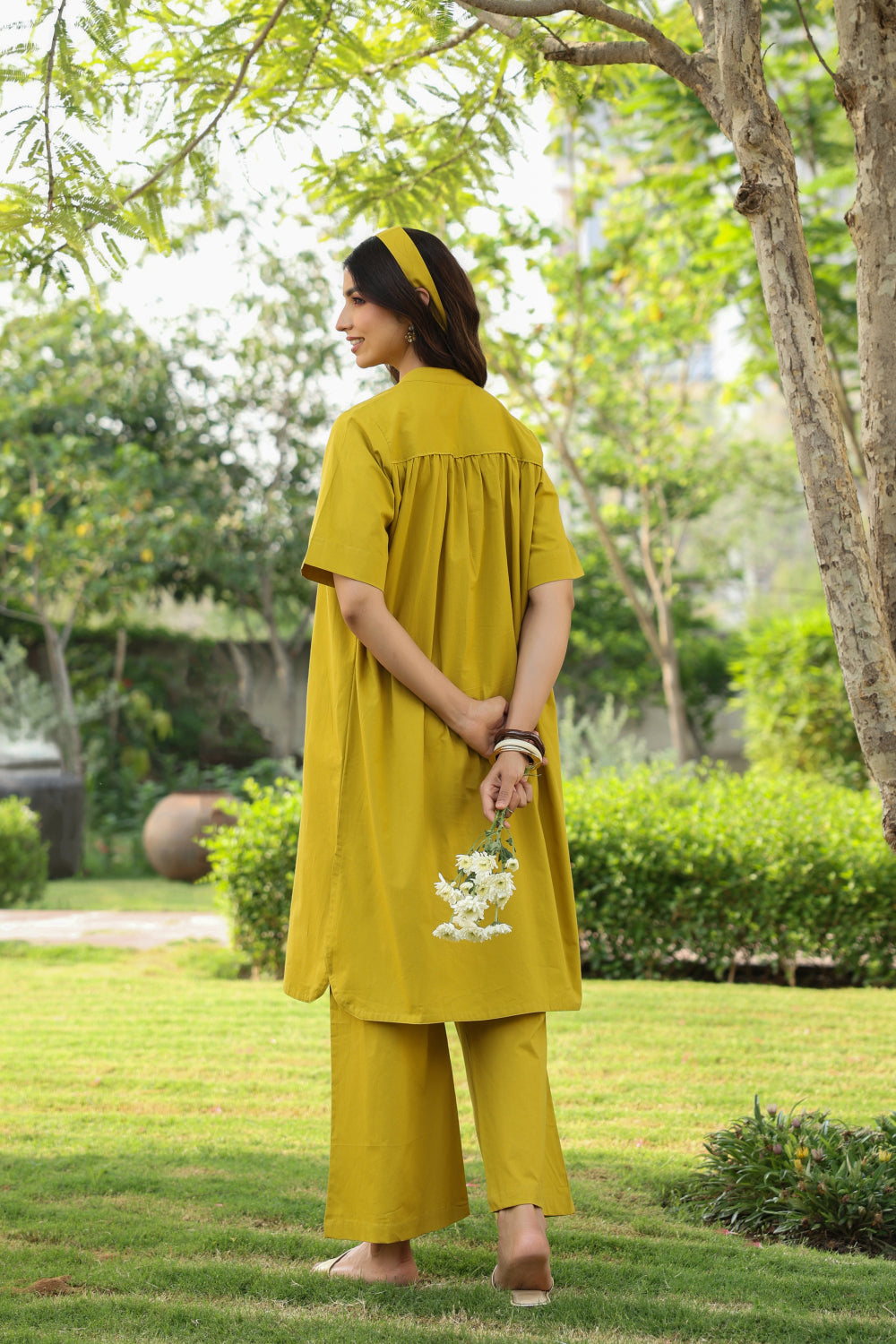 Mustard Spice Cotton Maternity - Nursing Co-ord Set