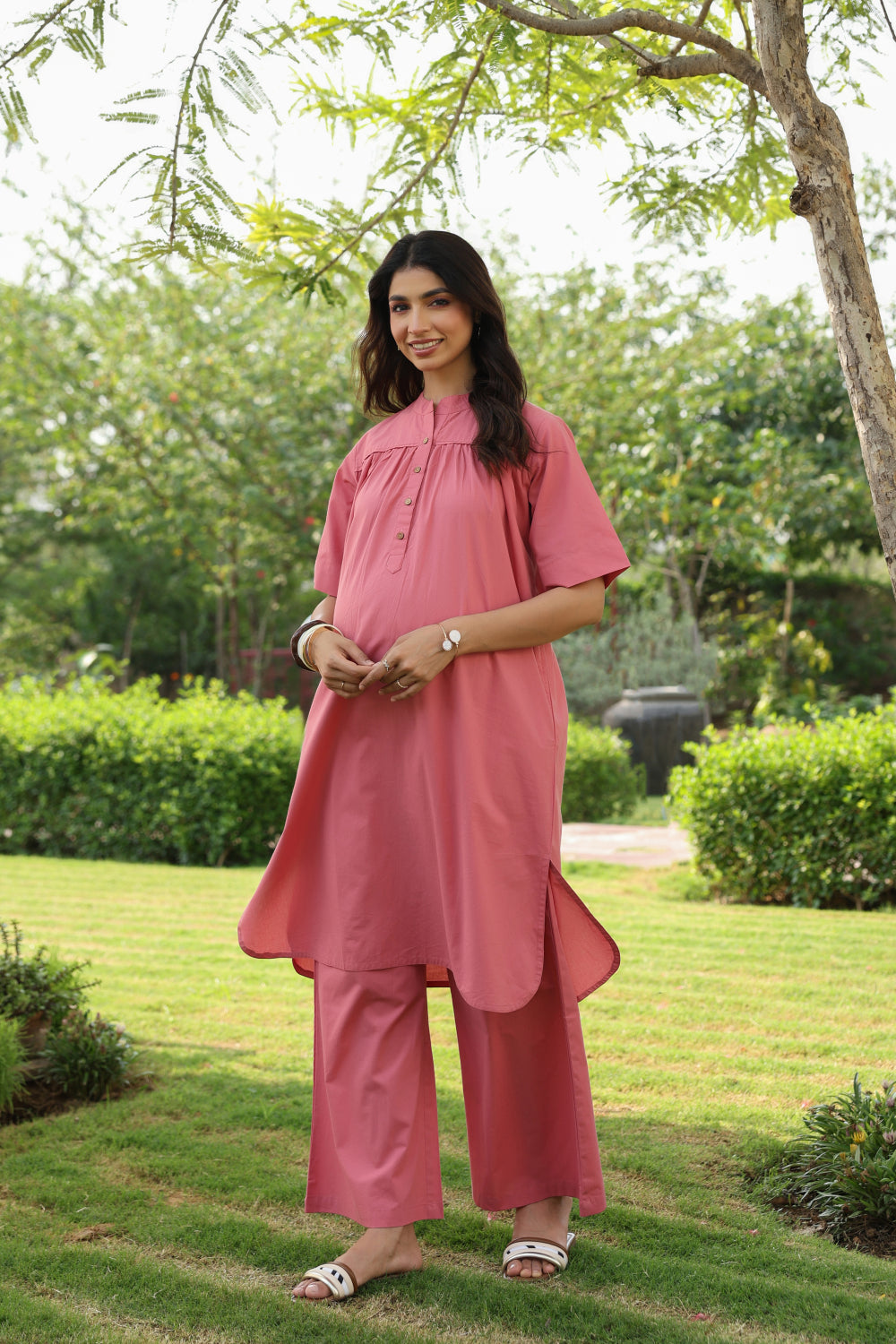 Desert Rose Cotton Maternity - Nursing Co-ord Set