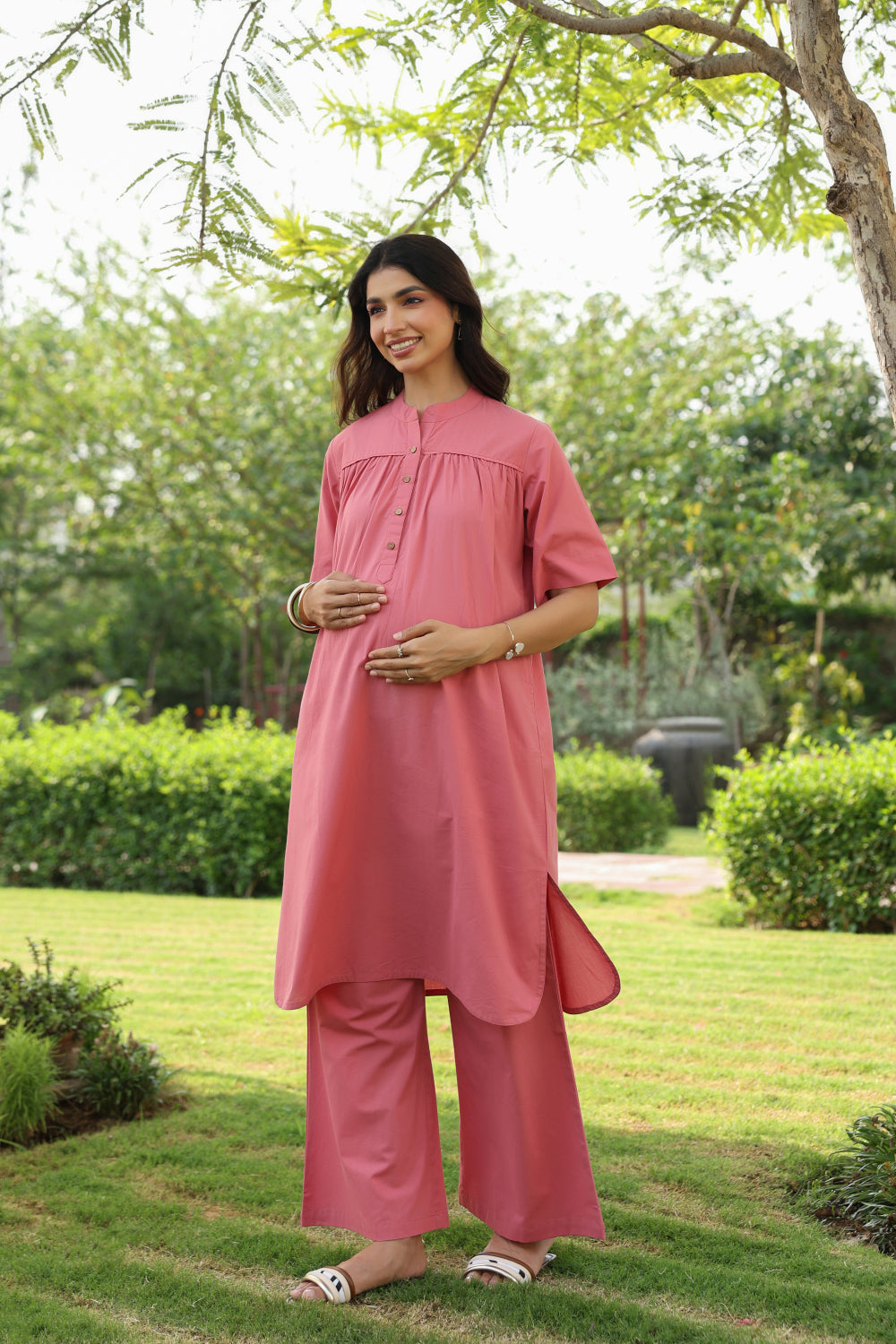 Desert Rose Cotton Maternity - Nursing Co-ord Set