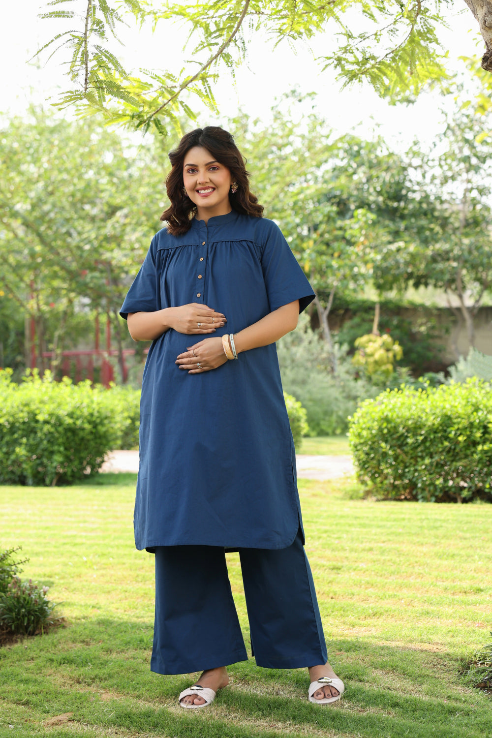 Indigo Soul Cotton Maternity - Nursing Co-ord Set