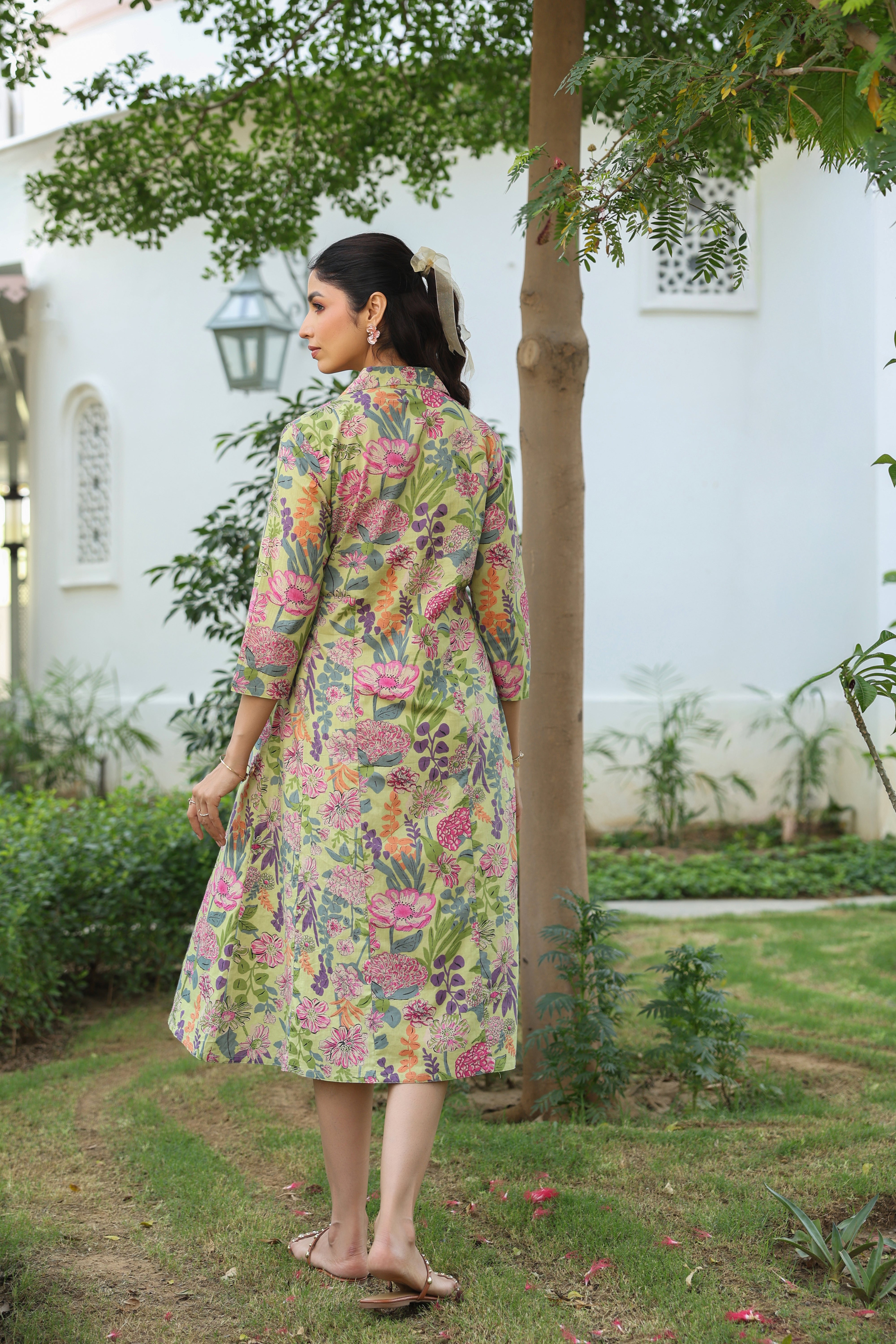 Wildflower Symphony Cotton Maternity - Nursing Dress