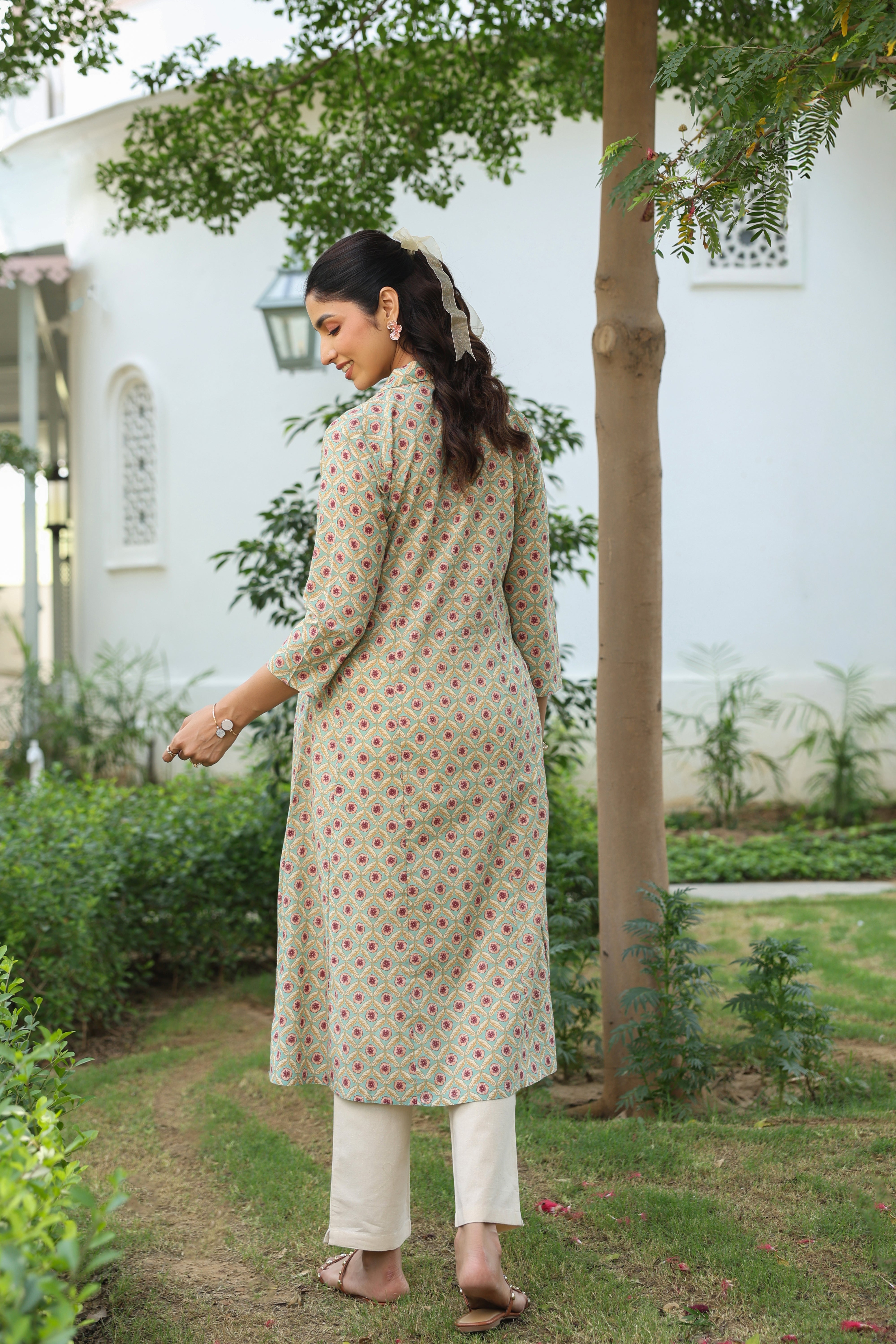 Sage Meadow Cotton Maternity - Nursing Kurta