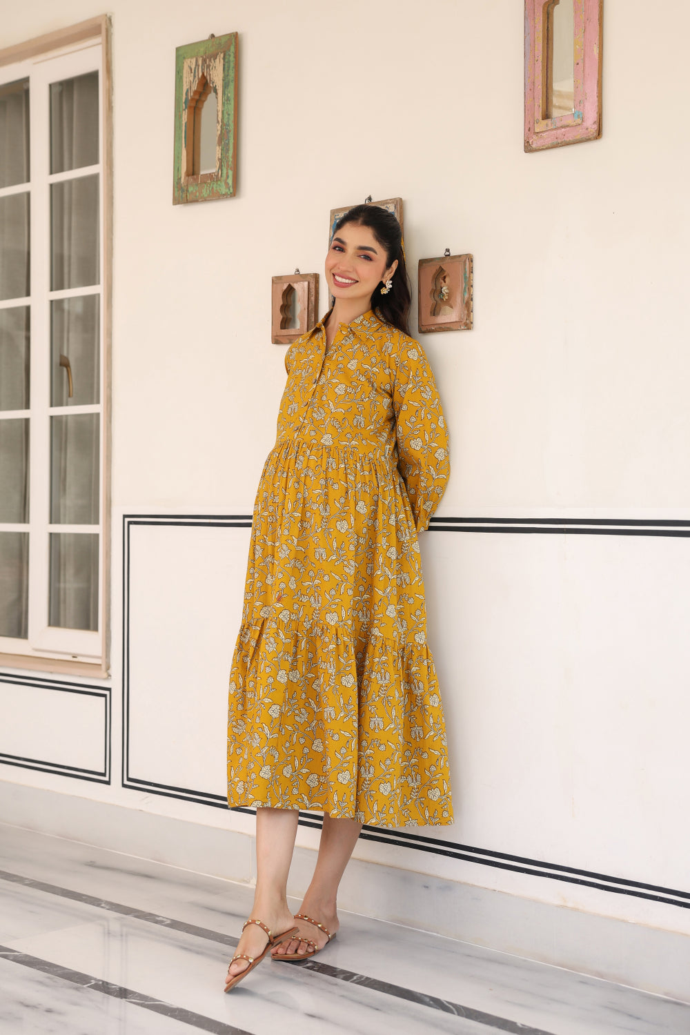 Honey Flora Cotton Maternity - Nursing Dress