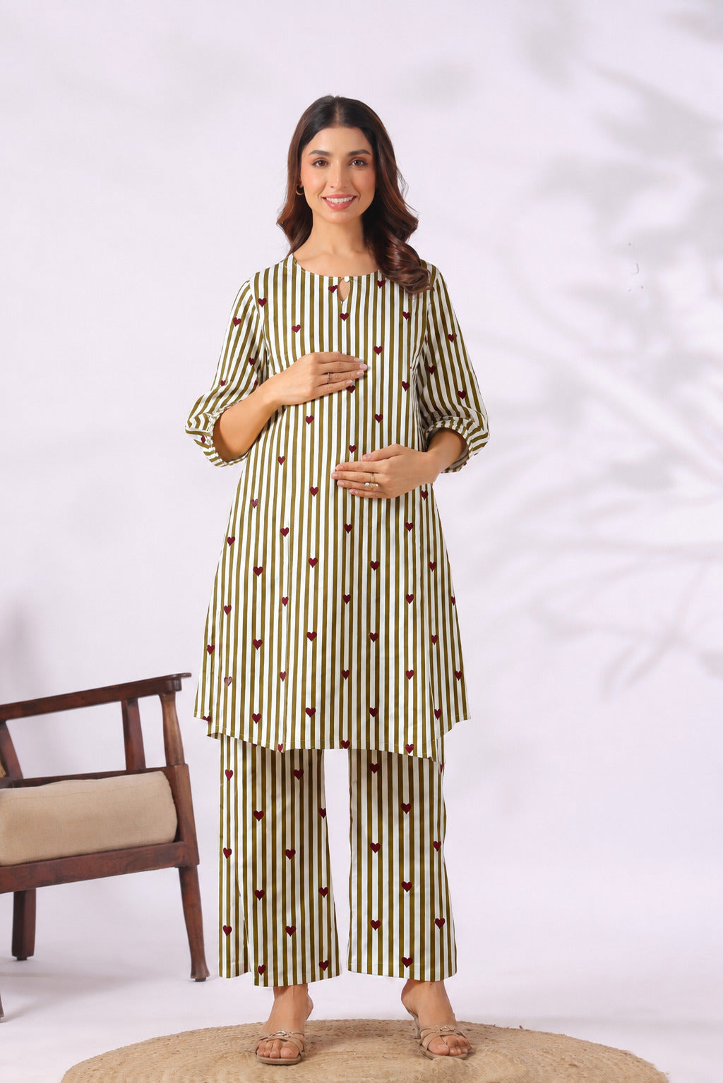 Love Lines Cotton Maternity - Nursing Co-ord Set