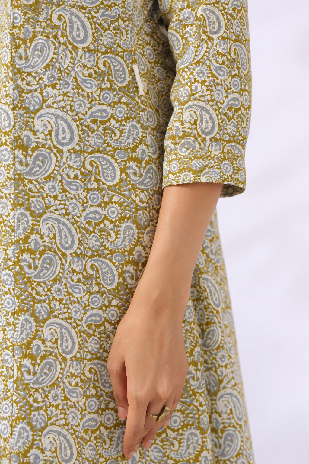 Olive Paisley Cotton Maternity - Nursing Co-ord Set