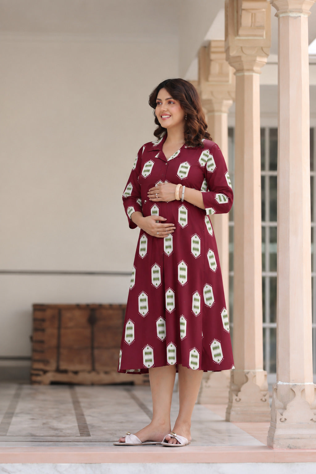 Ruby Ikat Cotton Maternity - Nursing Dress